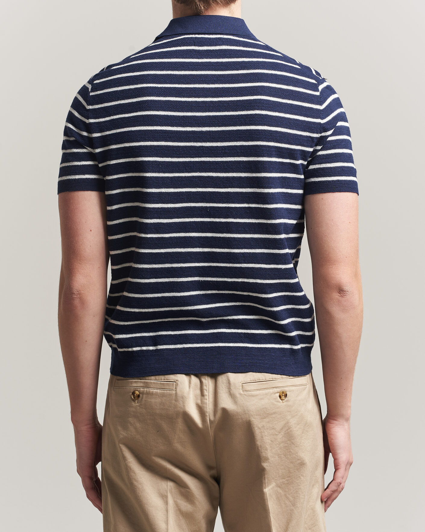 Herr | Pikéer | Polo Ralph Lauren | Cotton Blend Striped Polo Bright Navy Combo