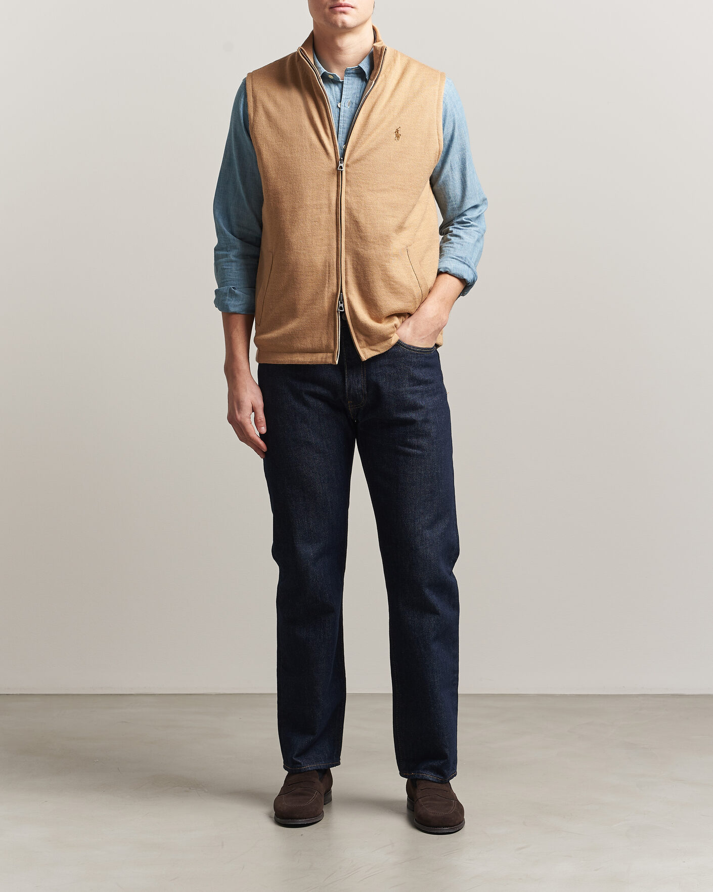 Herr | Tröjor | Polo Ralph Lauren | Wool Blend Vest Camel Combo