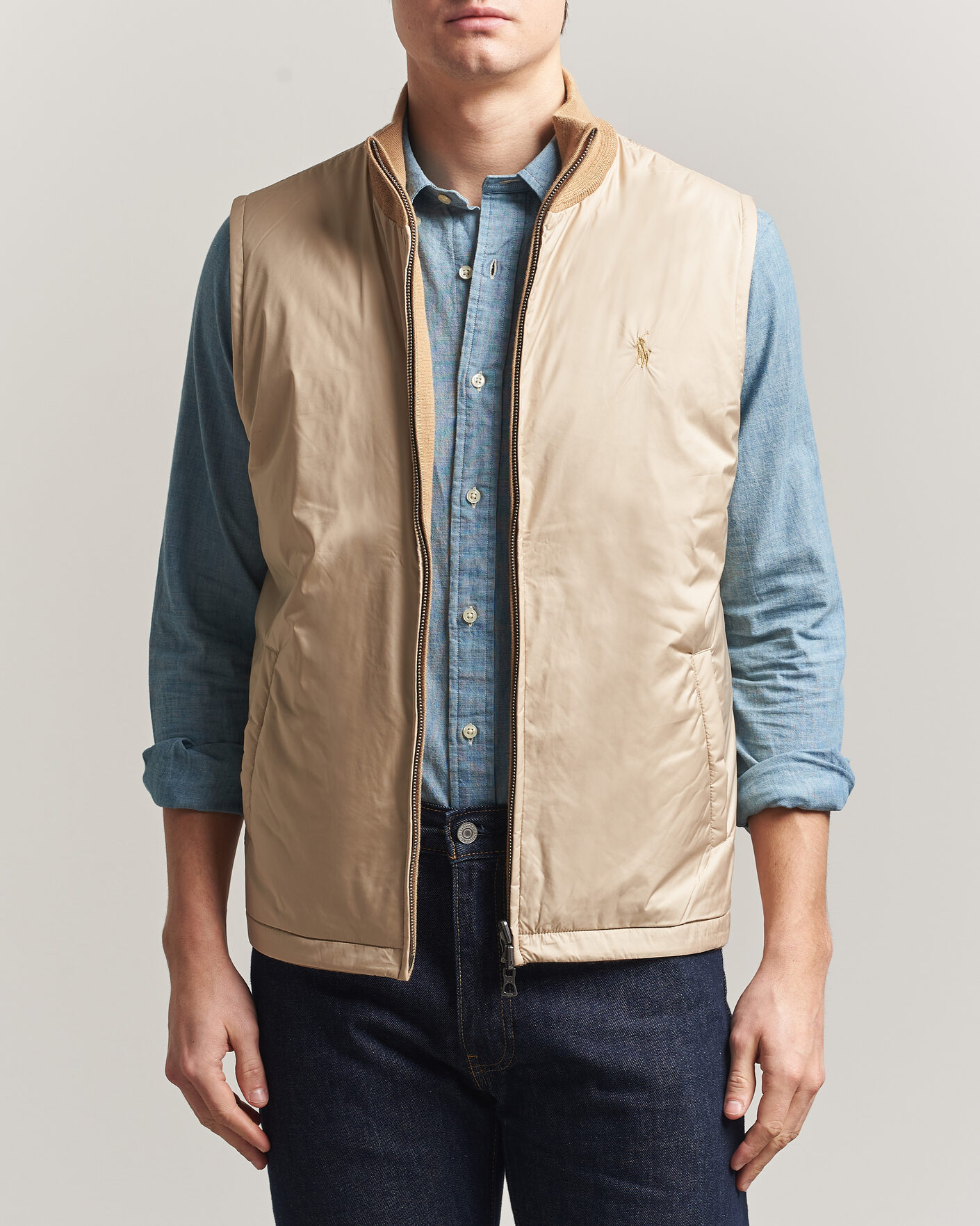 Herr | Tröjor | Polo Ralph Lauren | Wool Blend Vest Camel Combo