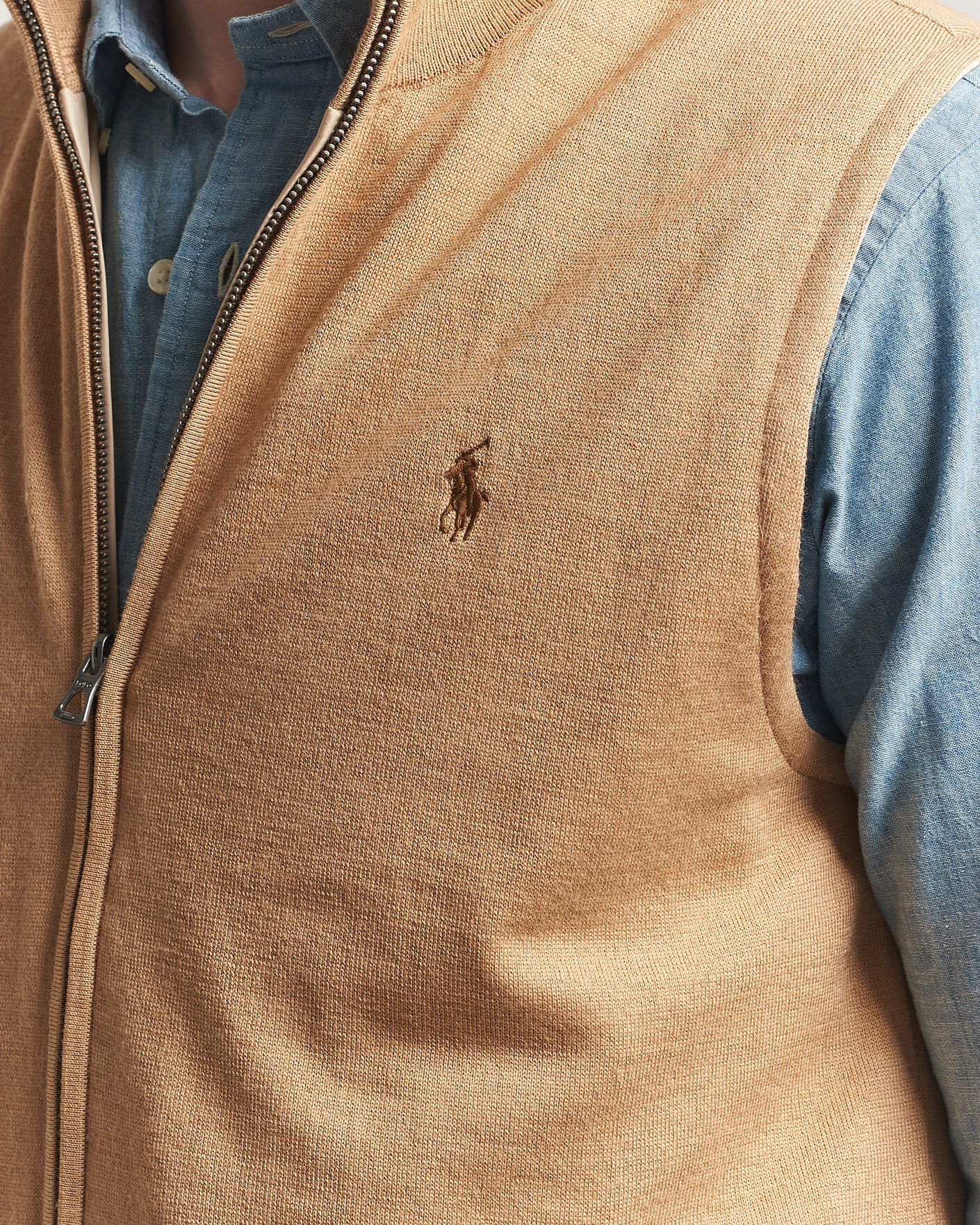 Herr | Tröjor | Polo Ralph Lauren | Wool Blend Vest Camel Combo