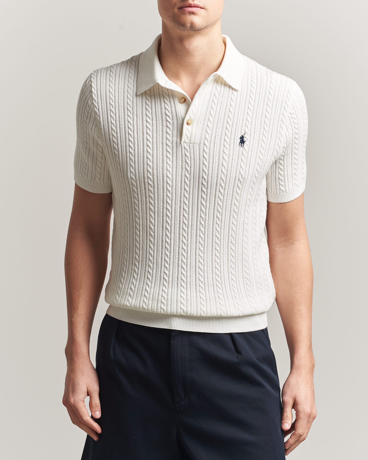 Herr | Pikéer | Polo Ralph Lauren | Cotton Polo Deckwash White/Navy