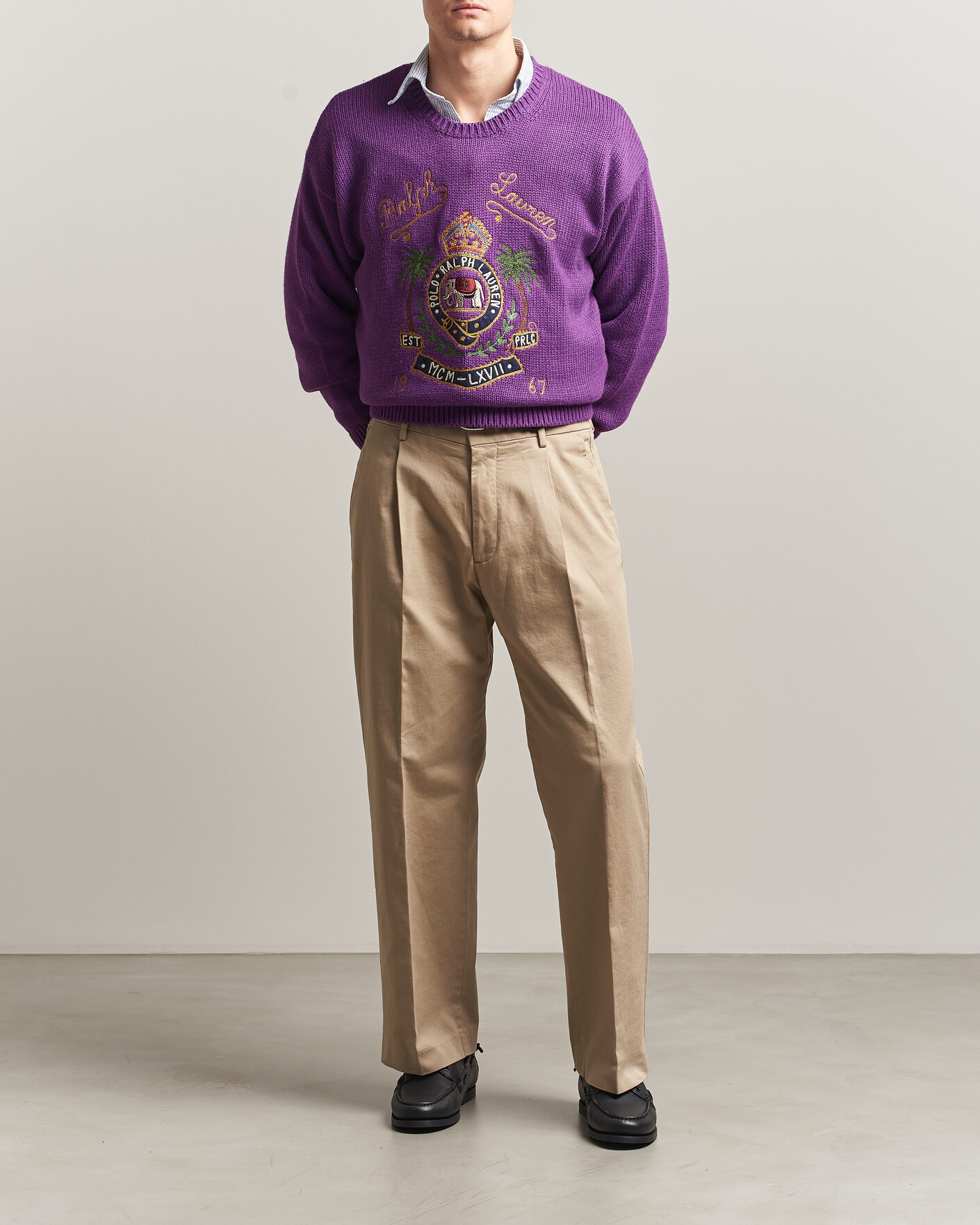 Herr | Tröjor | Polo Ralph Lauren | Cotton Logo Sweater Purple Heahter