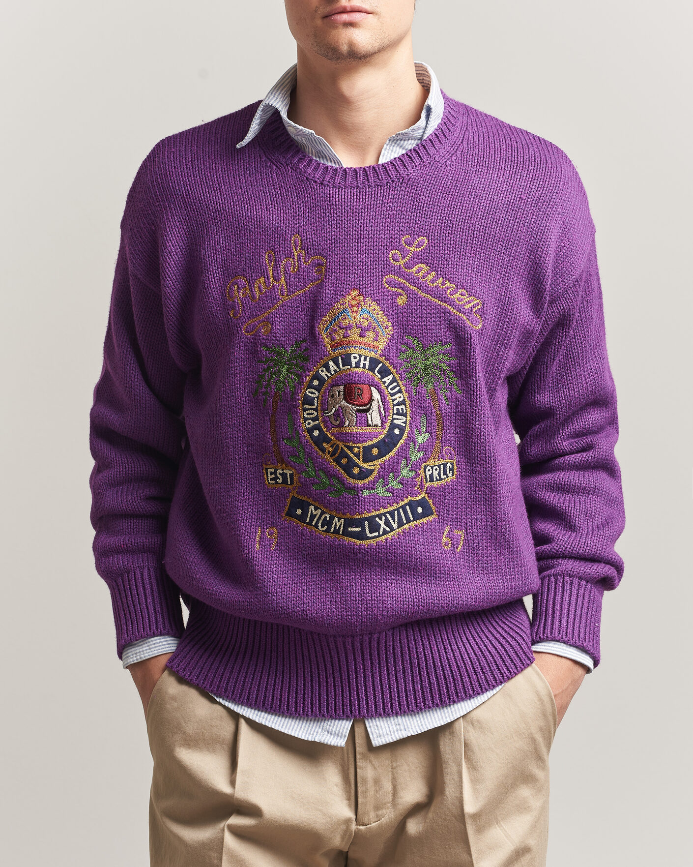 Herr | Tröjor | Polo Ralph Lauren | Cotton Logo Sweater Purple Heahter