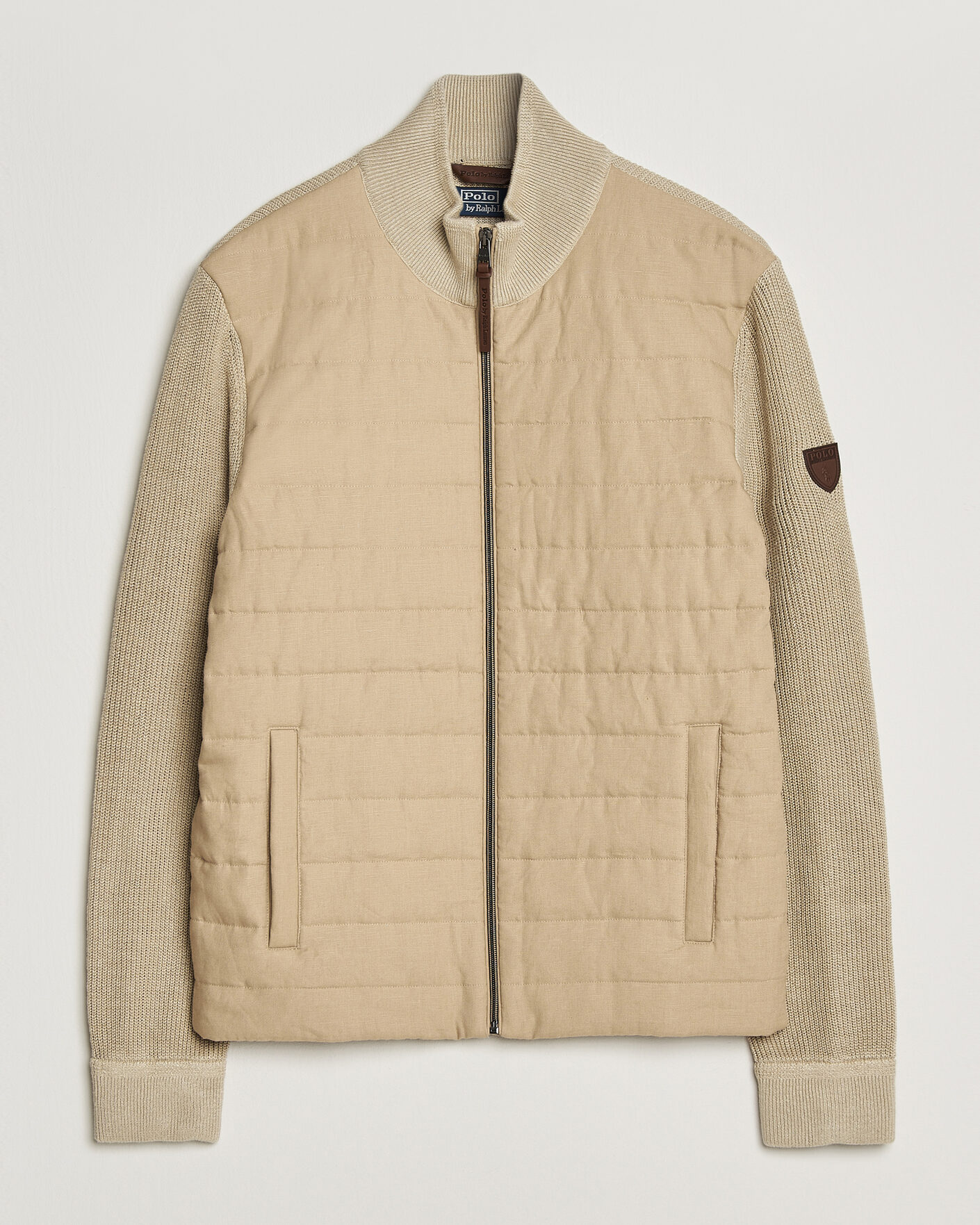 Herr | Jackor | Polo Ralph Lauren | Linen Full Zip Sweater Coastal Beige