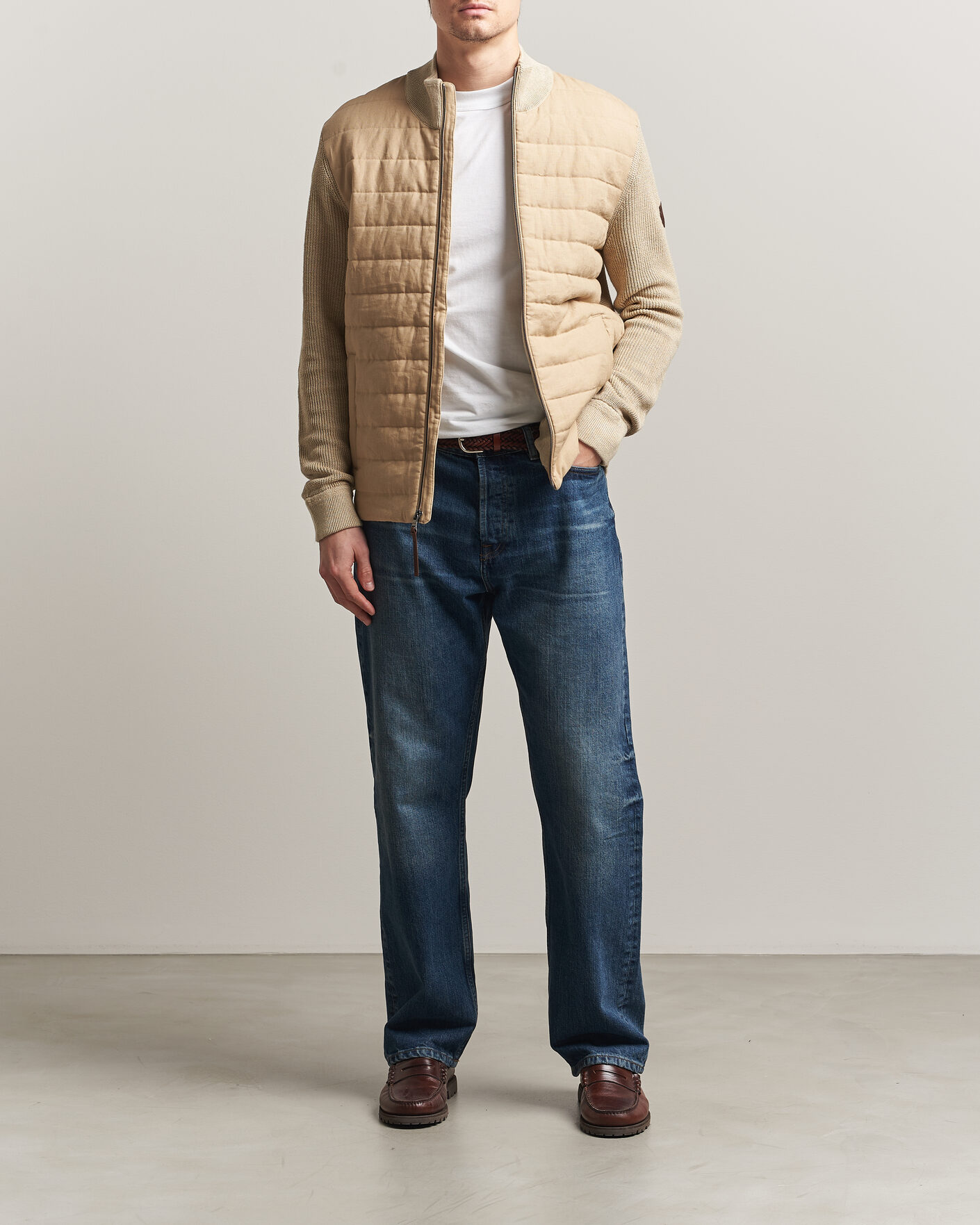 Herr | Jackor | Polo Ralph Lauren | Linen Full Zip Sweater Coastal Beige
