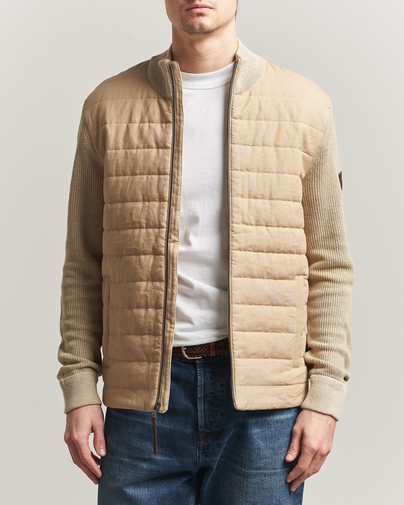 Herr | Jackor | Polo Ralph Lauren | Linen Full Zip Sweater Coastal Beige