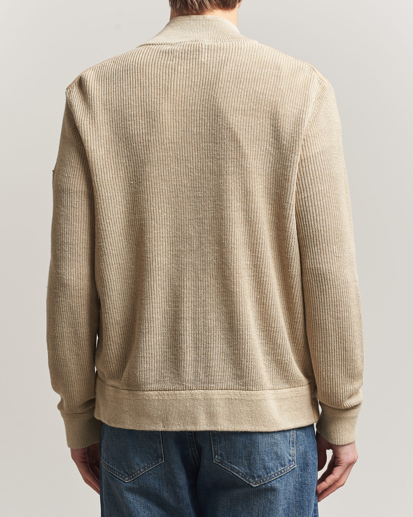 Herr | Tröjor | Polo Ralph Lauren | Linen Full Zip Sweater Coastal Beige