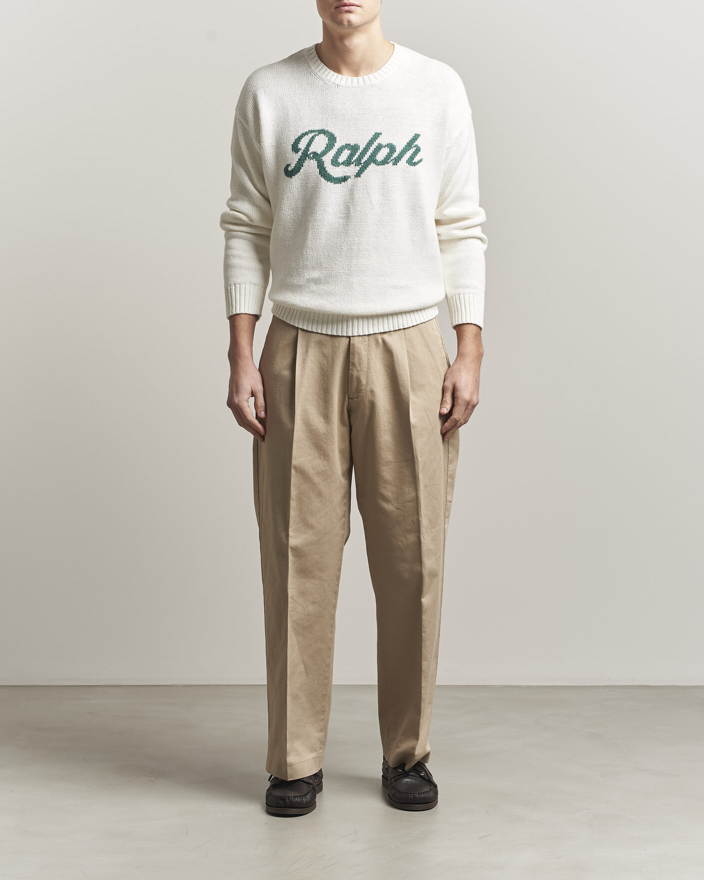 Herr | Tröjor | Polo Ralph Lauren | Linen Blend Sweater Deckwash White