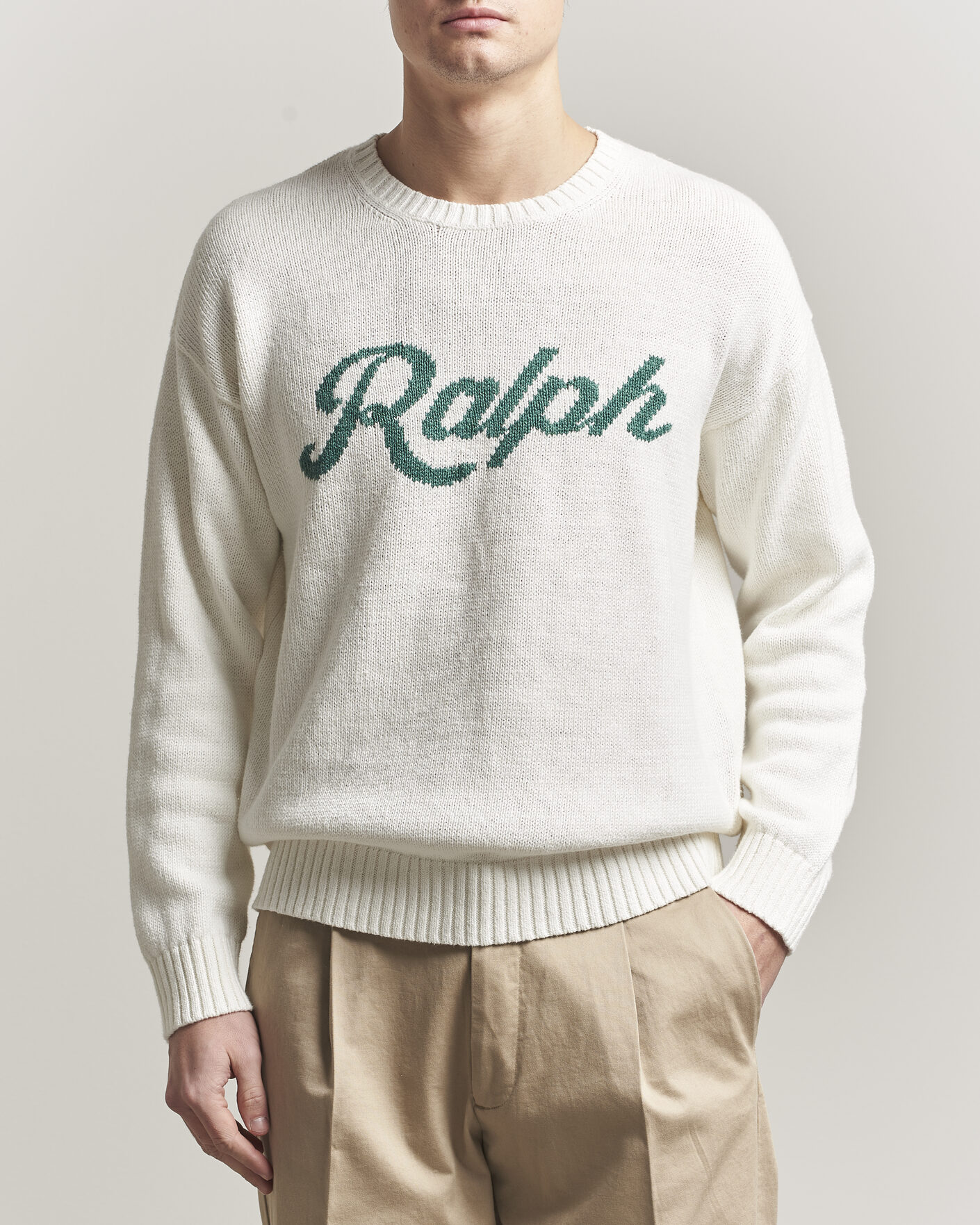 Herr | Tröjor | Polo Ralph Lauren | Linen Blend Sweater Deckwash White