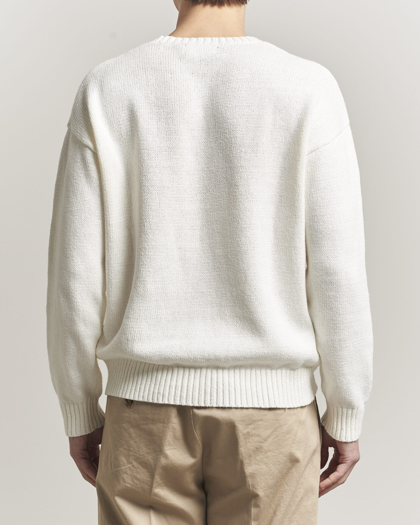 Herr | Tröjor | Polo Ralph Lauren | Linen Blend Sweater Deckwash White
