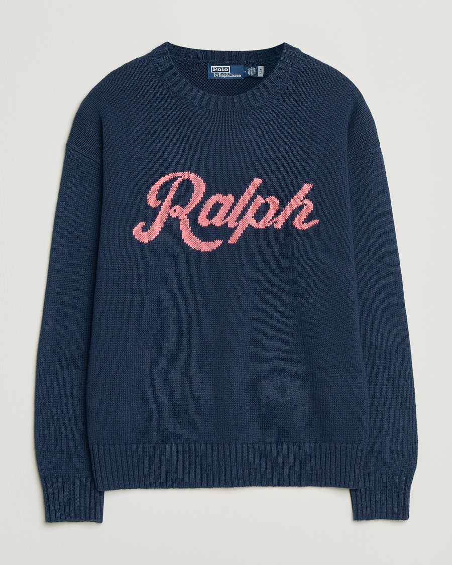 Herr | Tröjor | Polo Ralph Lauren | Linen Blend Sweater Dark Cobalt