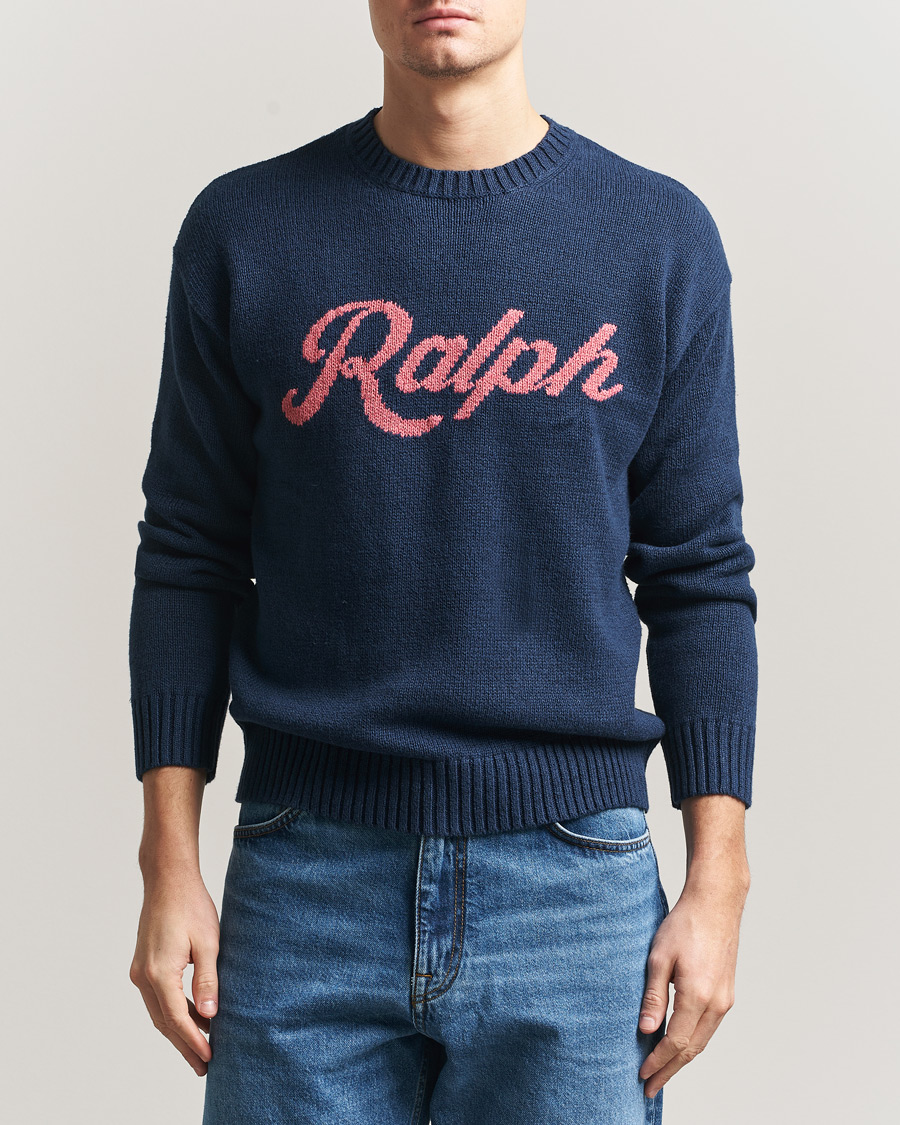 Herr | Tröjor | Polo Ralph Lauren | Linen Blend Sweater Dark Cobalt