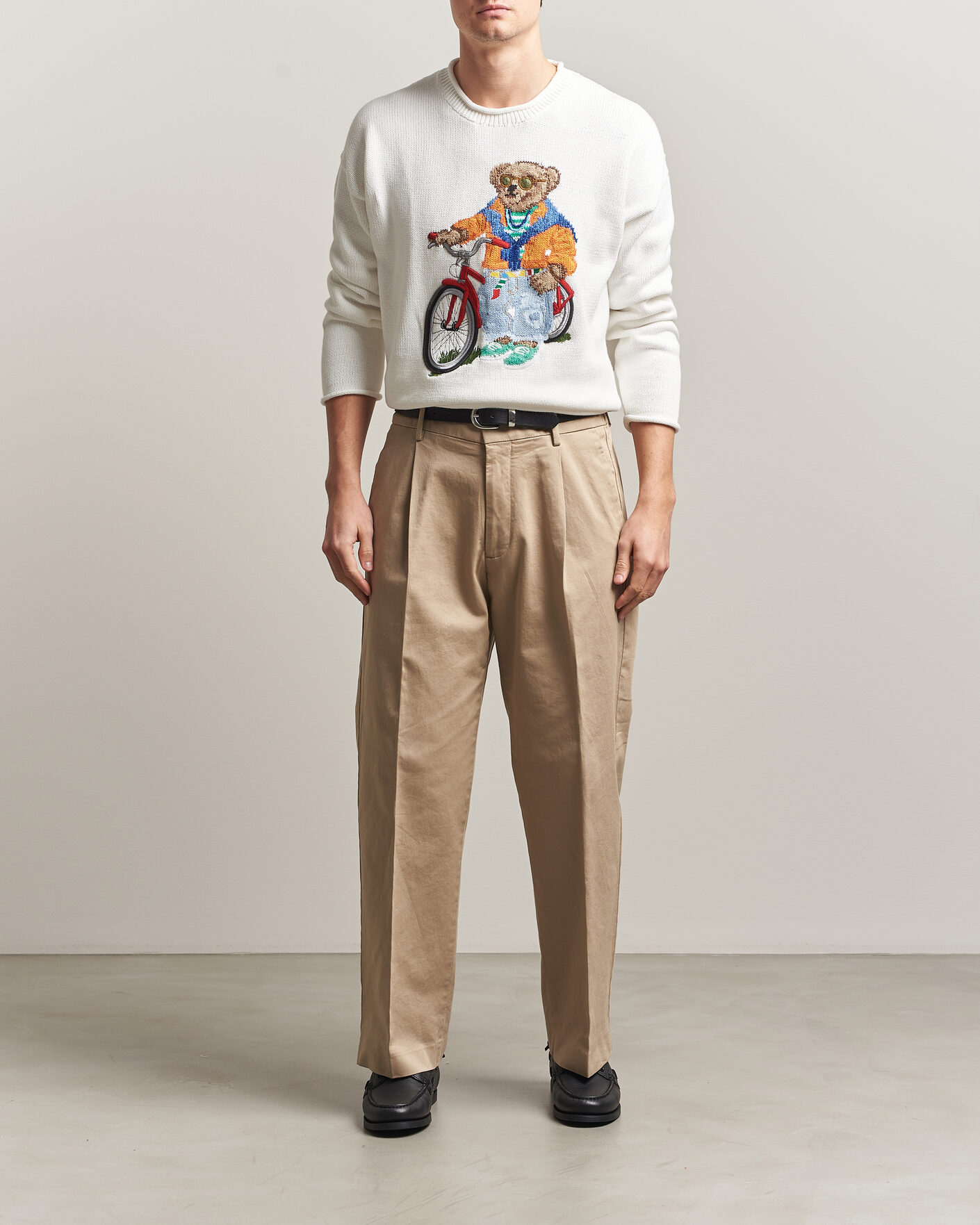 Herr | Tröjor | Polo Ralph Lauren | Cotton Bear Sweater Deckwash White