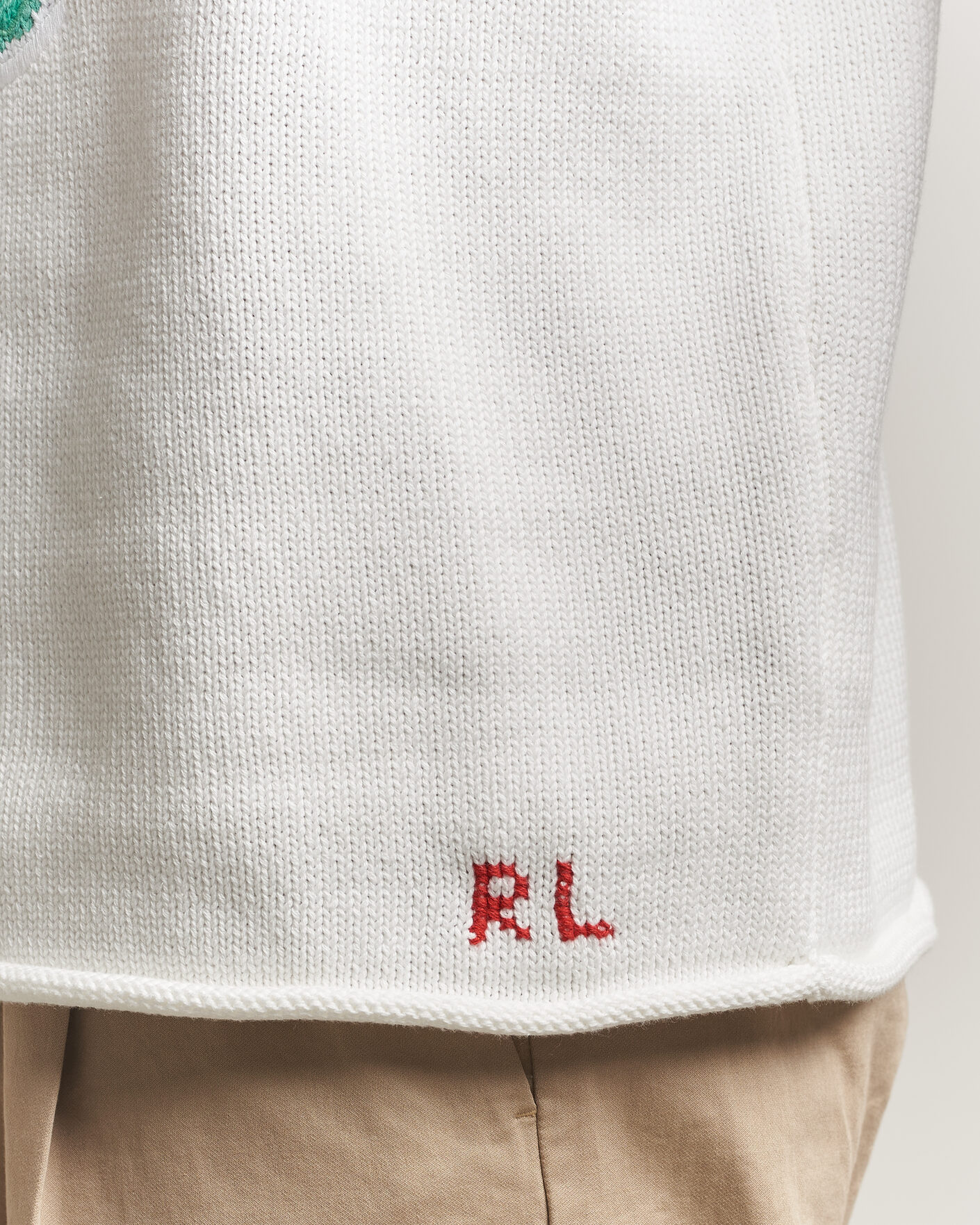 Herr | Tröjor | Polo Ralph Lauren | Cotton Bear Sweater Deckwash White