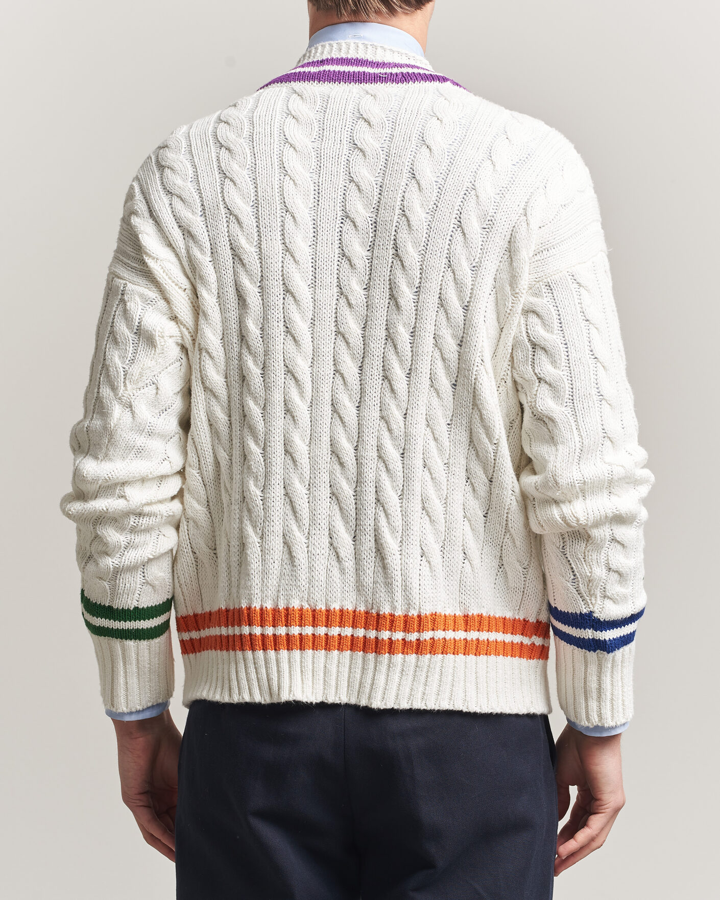 Herr | Tröjor | Polo Ralph Lauren | Cotton Linen Blend Sweater Cream Combo