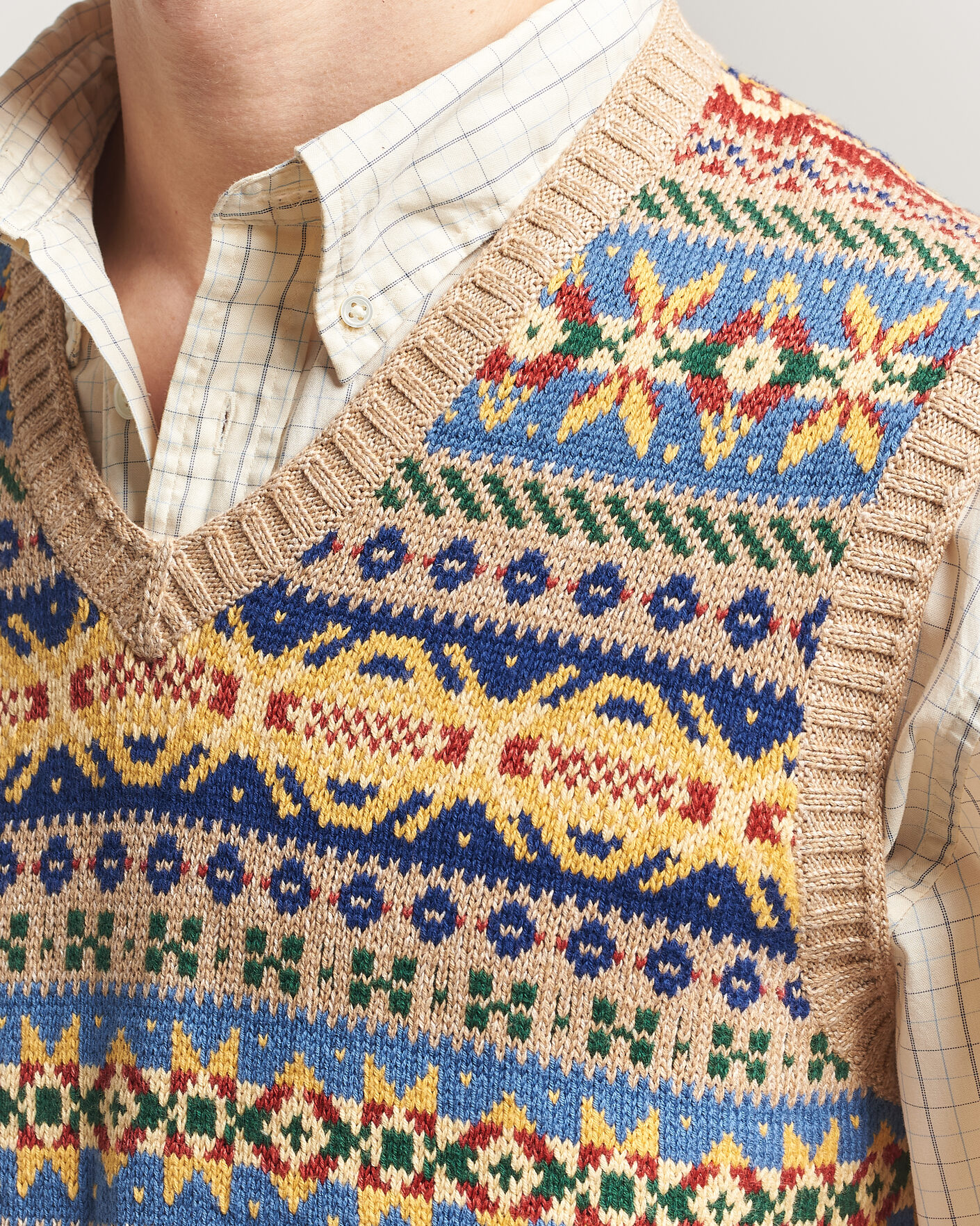 Herr | Tröjor | Polo Ralph Lauren | Cotton Linen Blend Vest Tan Combo