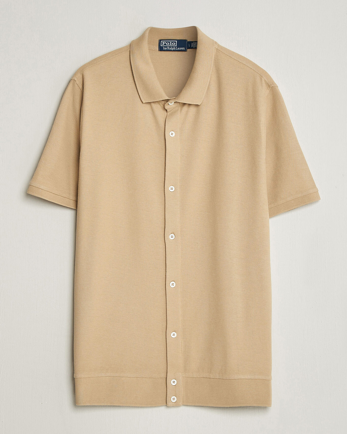 Herr | Pikéer | Polo Ralph Lauren | Cotton Knitted Polo Coastal Beige