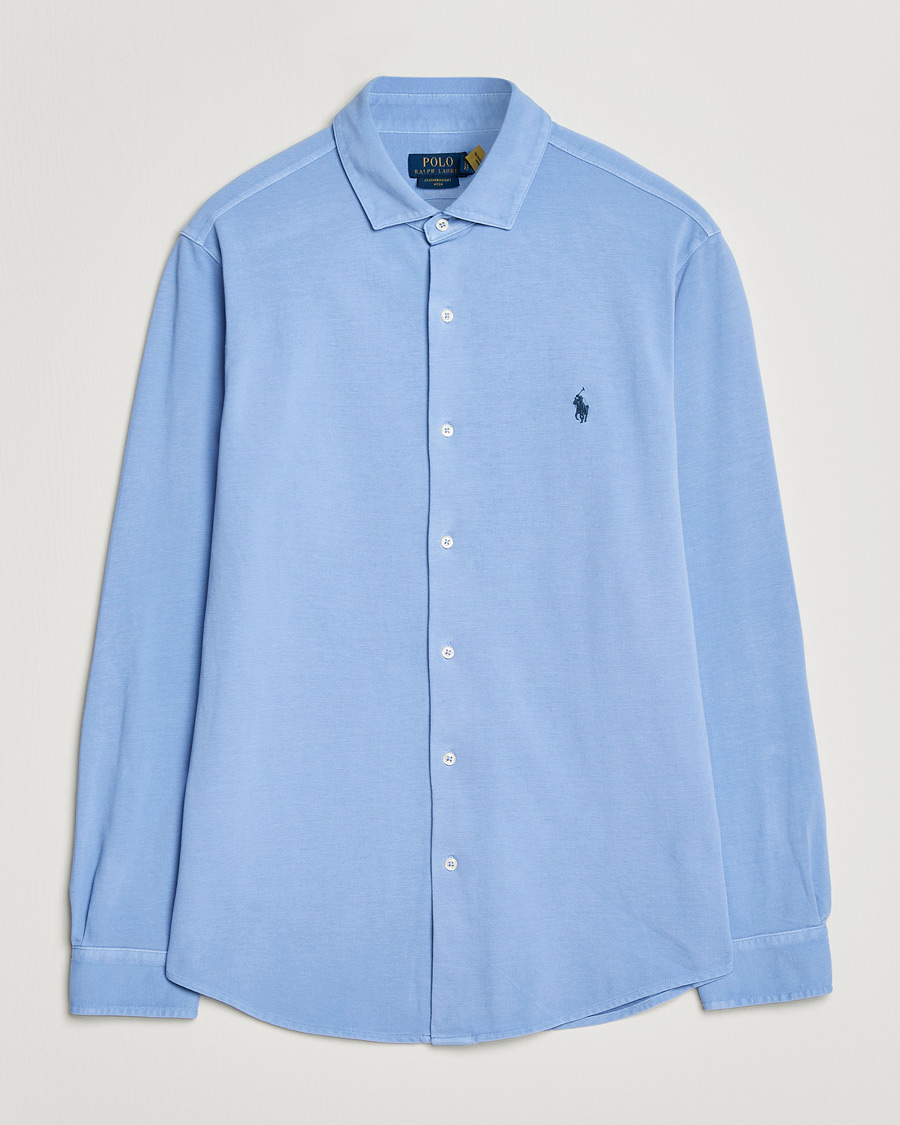Herr | Skjortor | Polo Ralph Lauren | Featherweight Knitted Shirt Canvas Blue