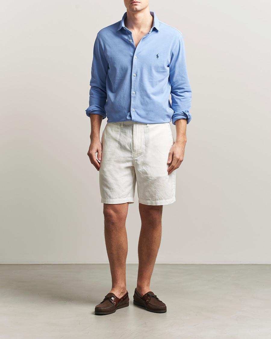Herr | Skjortor | Polo Ralph Lauren | Featherweight Knitted Shirt Canvas Blue