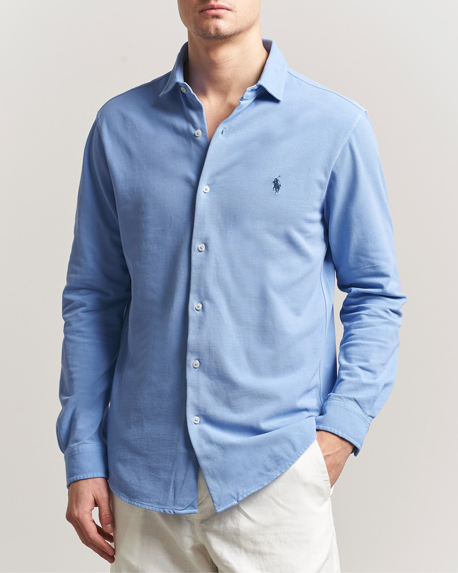 Herr | Skjortor | Polo Ralph Lauren | Featherweight Knitted Shirt Canvas Blue