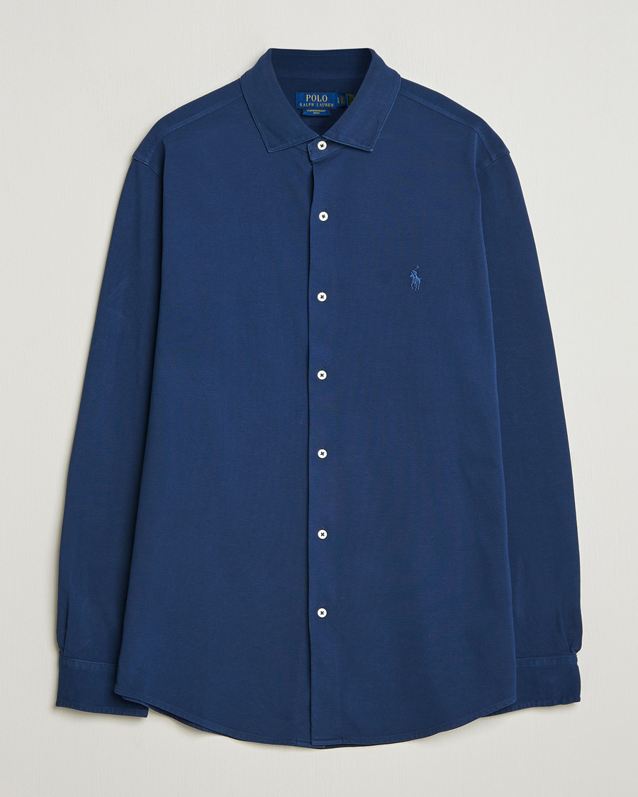 Herr | Skjortor | Polo Ralph Lauren | Featherweight Knitted Shirt Dark Cobalt