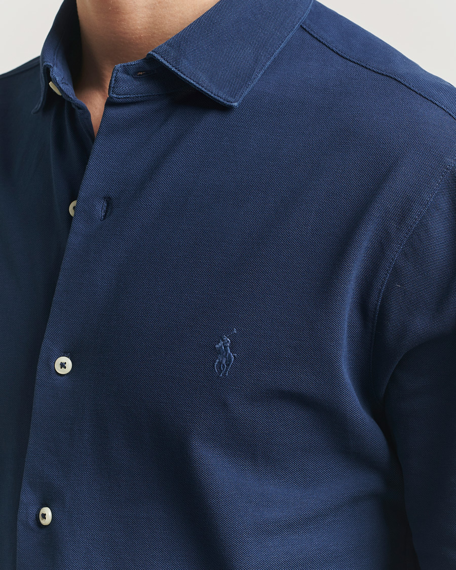 Herr | Skjortor | Polo Ralph Lauren | Featherweight Knitted Shirt Dark Cobalt