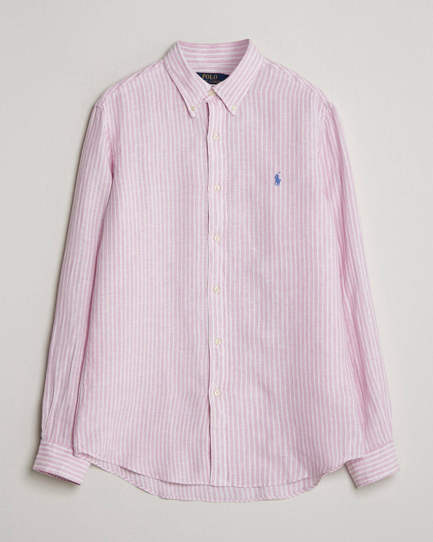 Herr | Skjortor | Polo Ralph Lauren | Custom Fit Linen Shirt Pink/White