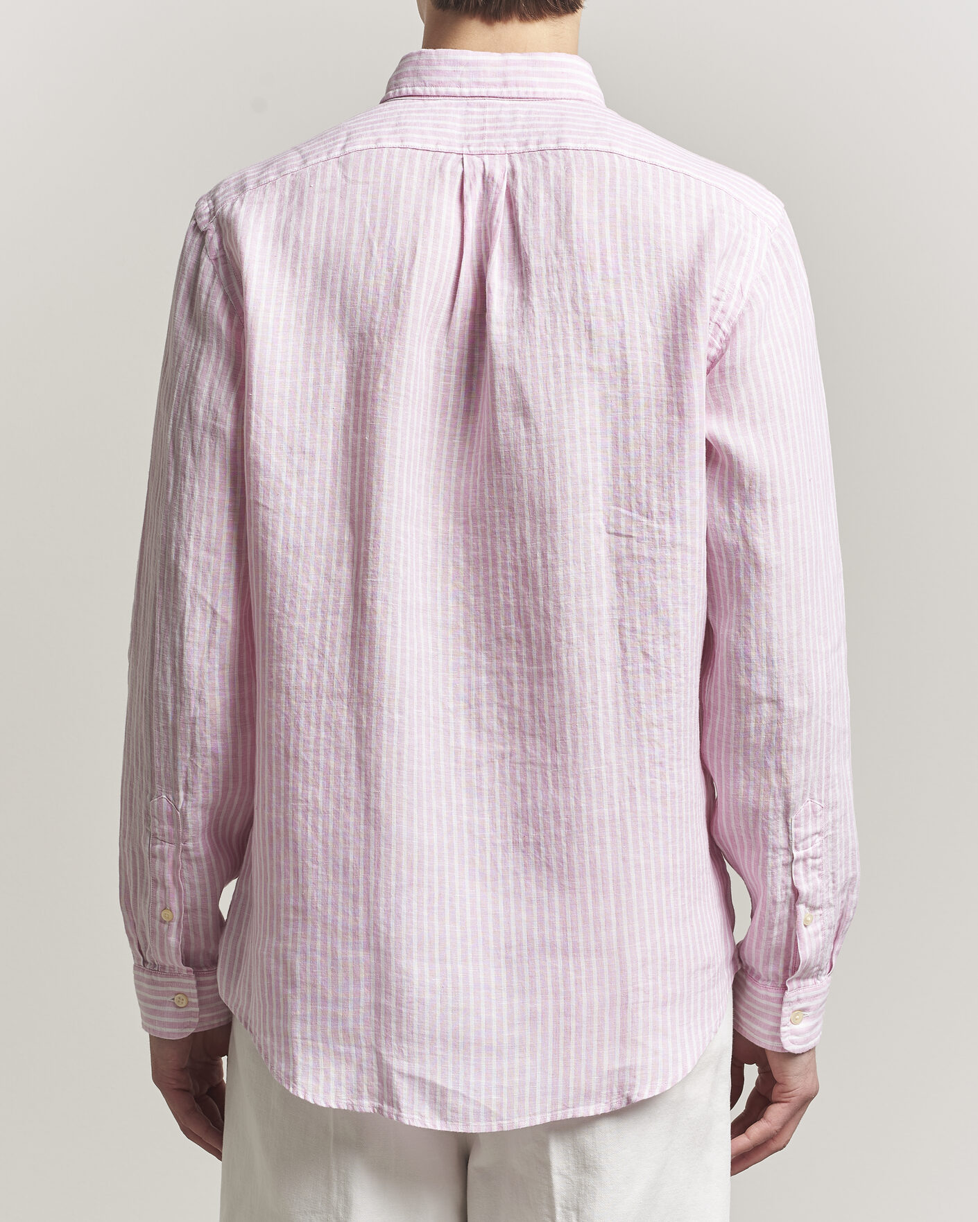 Herr | Skjortor | Polo Ralph Lauren | Custom Fit Linen Shirt Pink/White