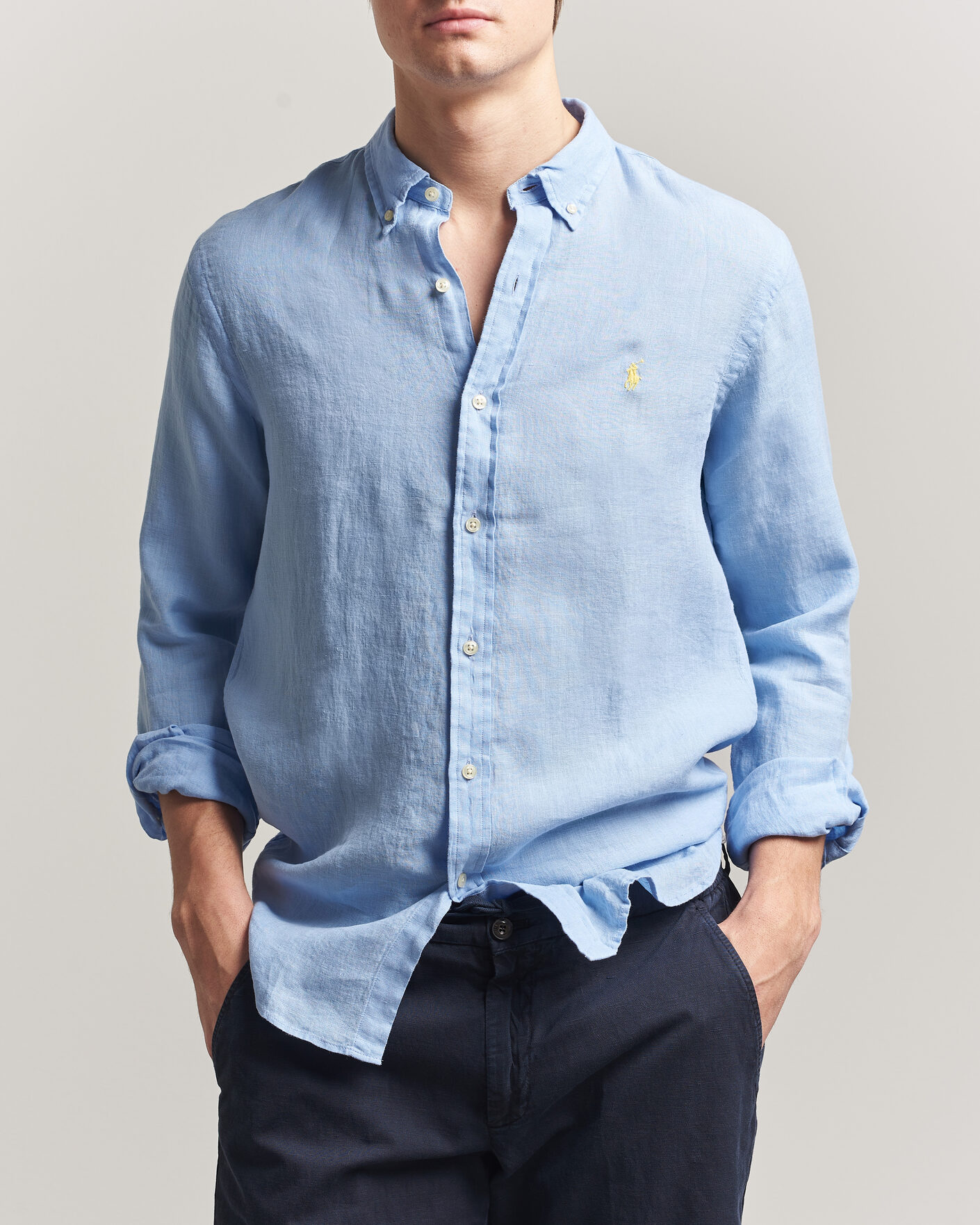 Herr | Skjortor | Polo Ralph Lauren | Slim Fit Linen Shirt Austin Blue