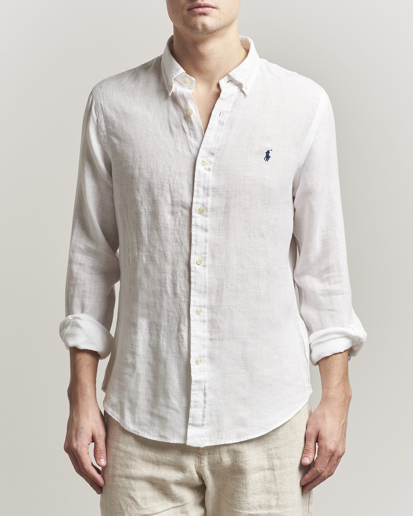 Herr | Skjortor | Polo Ralph Lauren | Slim Fit Linen Shirt White