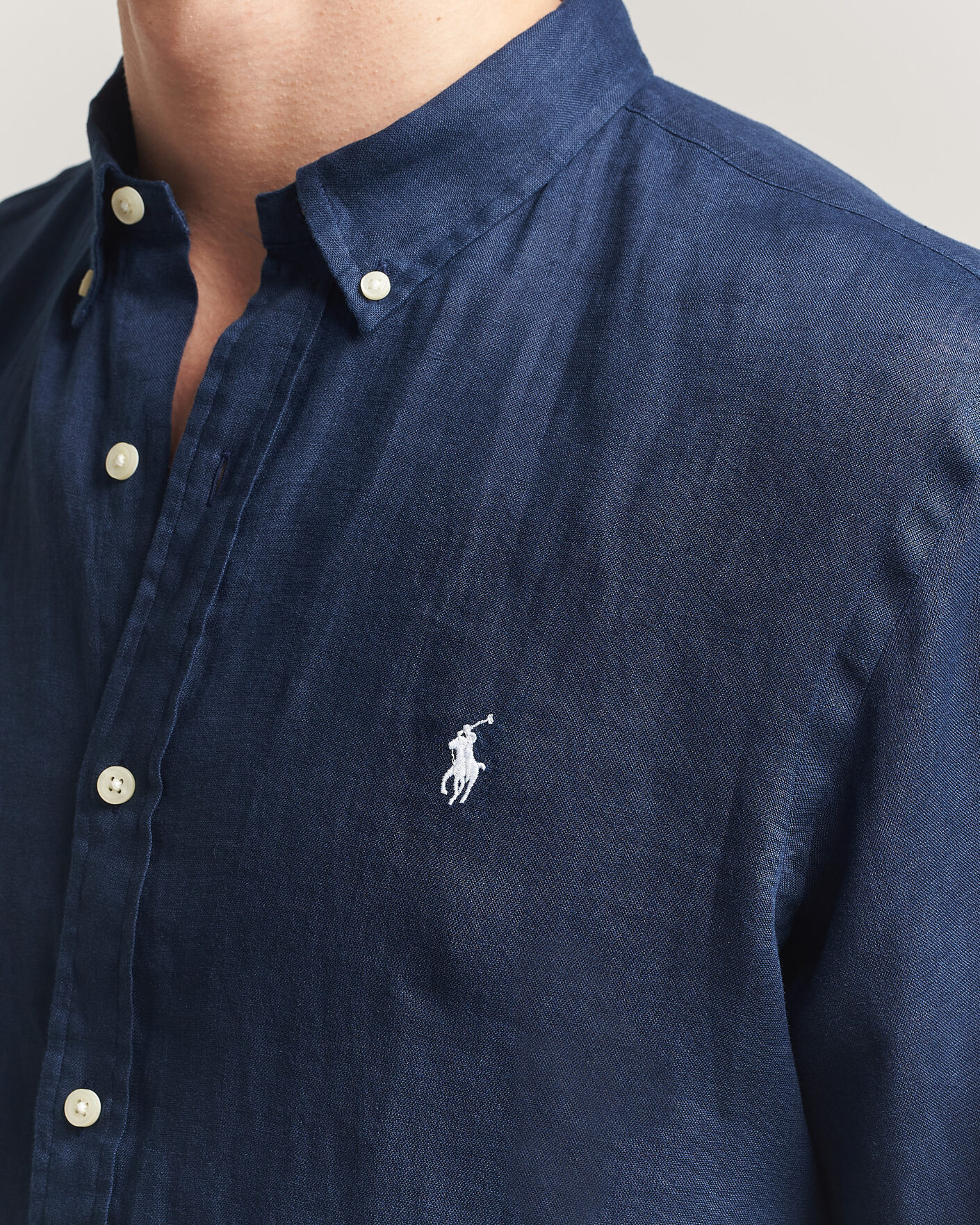 Herr | Skjortor | Polo Ralph Lauren | Slim Fit Linen Shirt Newport Navy