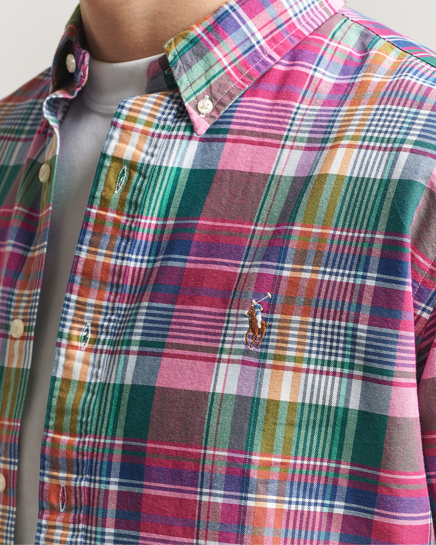 Herr | Skjortor | Polo Ralph Lauren | Custom Fit Checked Oxford Shirt Pink/Blue Multi
