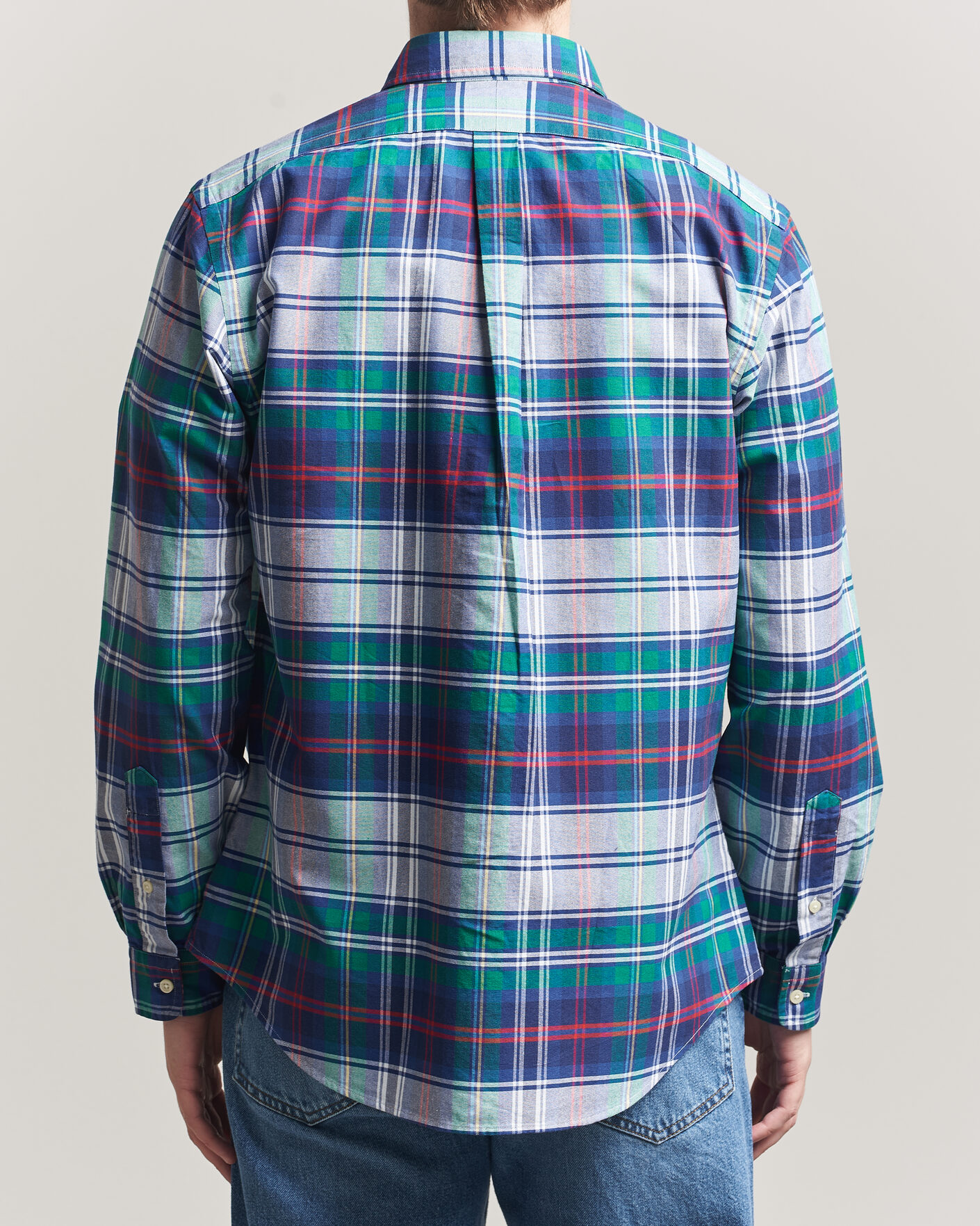 Herr | Skjortor | Polo Ralph Lauren | Custom Fit Checked Oxford Shirt Green/Blue Multi