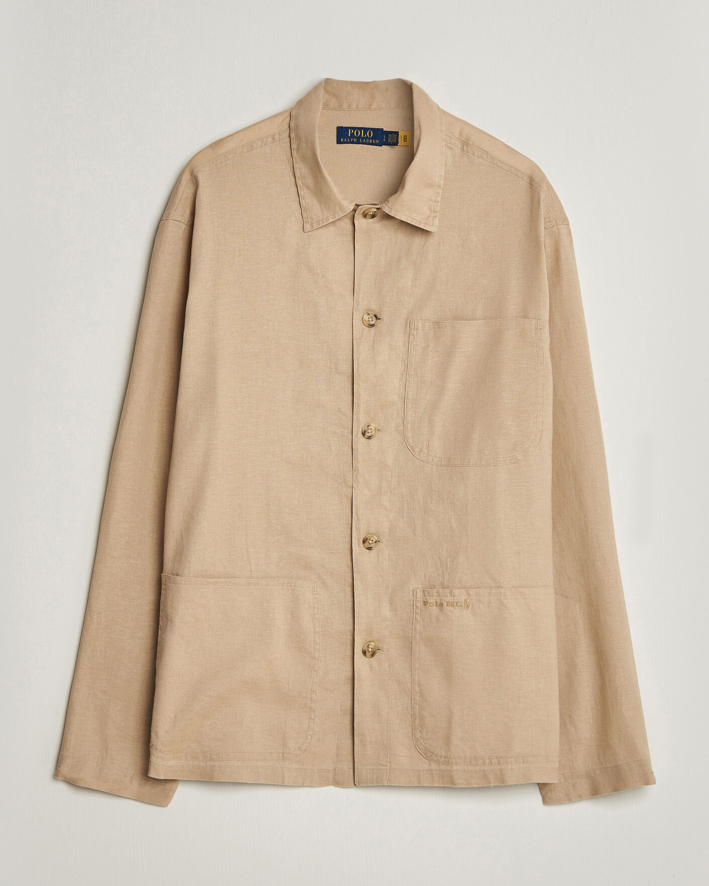 Herr | Skjortor | Polo Ralph Lauren | Stretch Linen Overshirt Coastal Beige