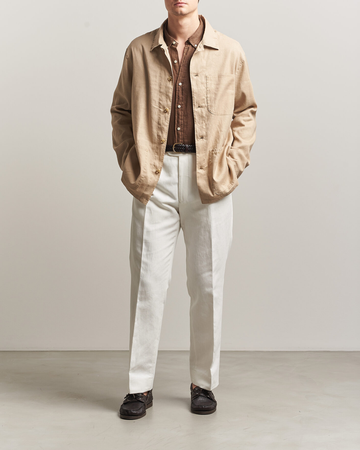 Herr | Skjortor | Polo Ralph Lauren | Stretch Linen Overshirt Coastal Beige
