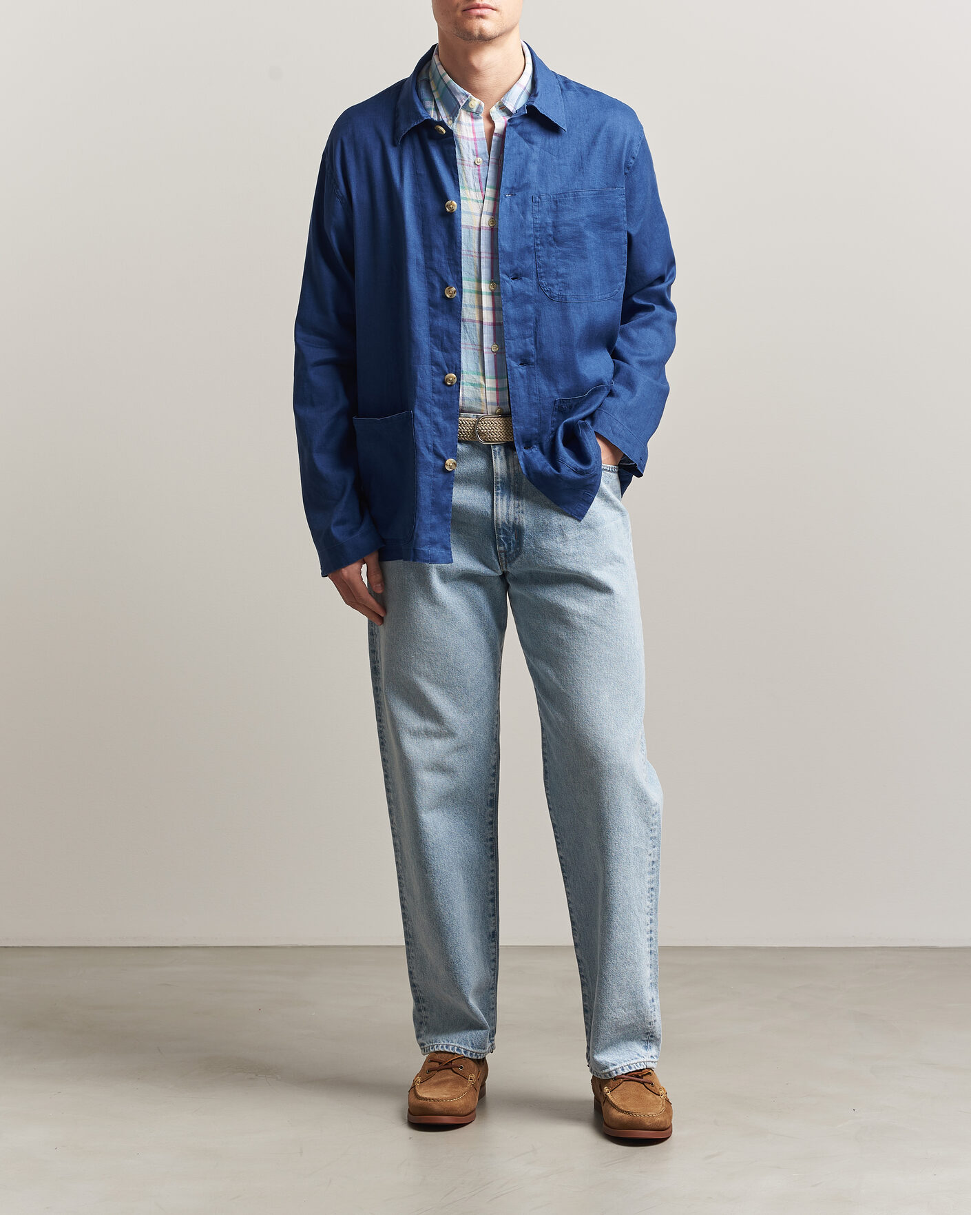 Herr | Skjortor | Polo Ralph Lauren | Stretch Linen Overshirt Annapolis Blue