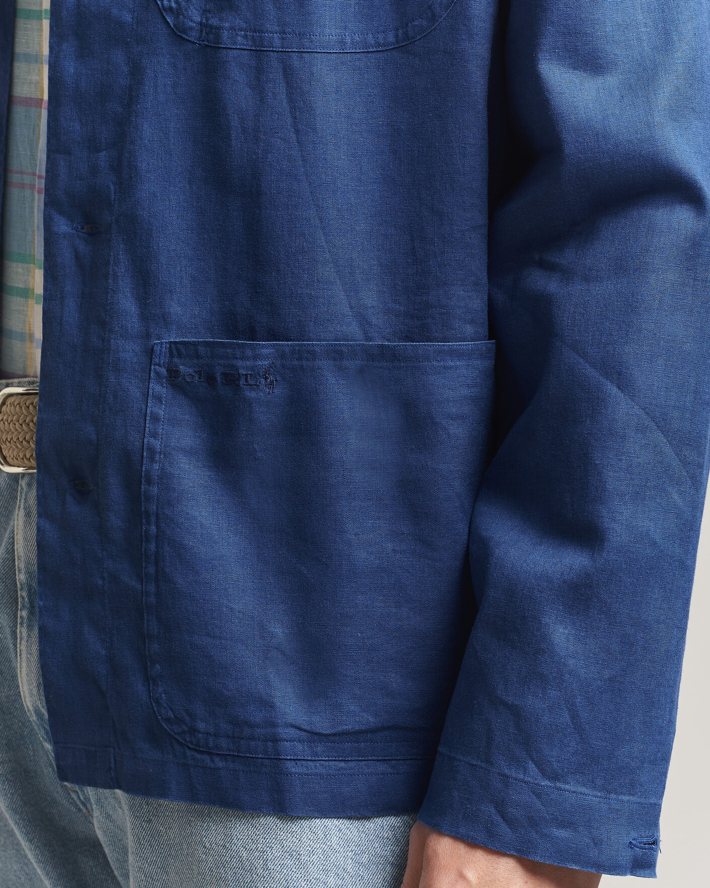 Herr | Skjortor | Polo Ralph Lauren | Stretch Linen Overshirt Annapolis Blue