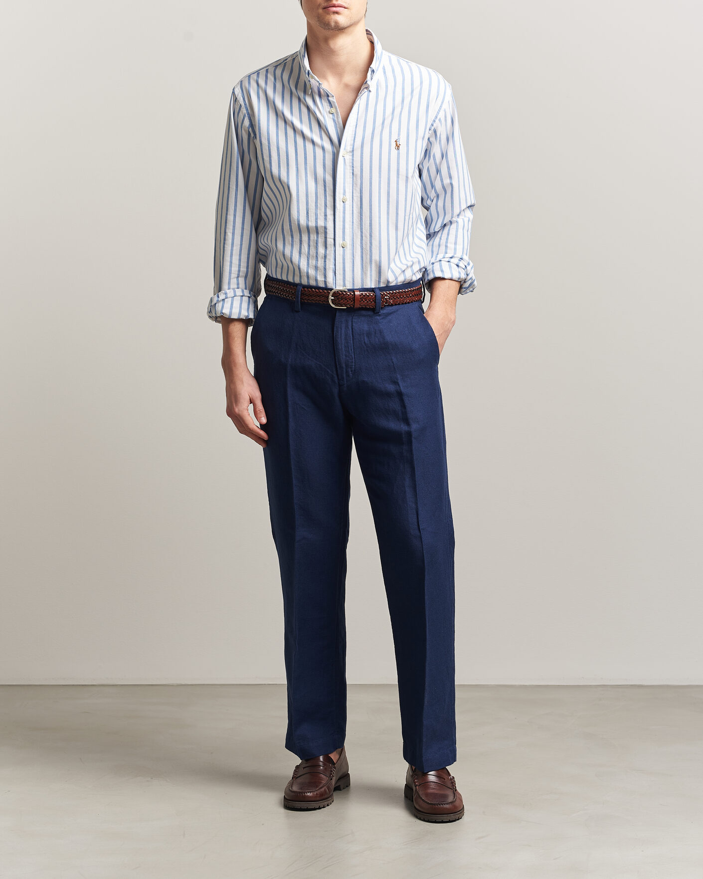 Herr | Byxor | Polo Ralph Lauren | Cotton Linen Pants Newport Navy