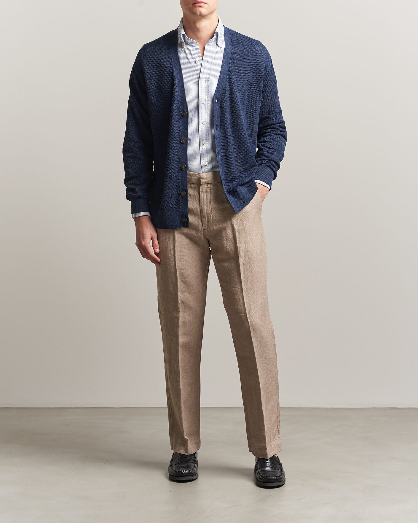 Herr | Byxor | Polo Ralph Lauren | Cotton Linen Pants Madison Tan Stone Grey