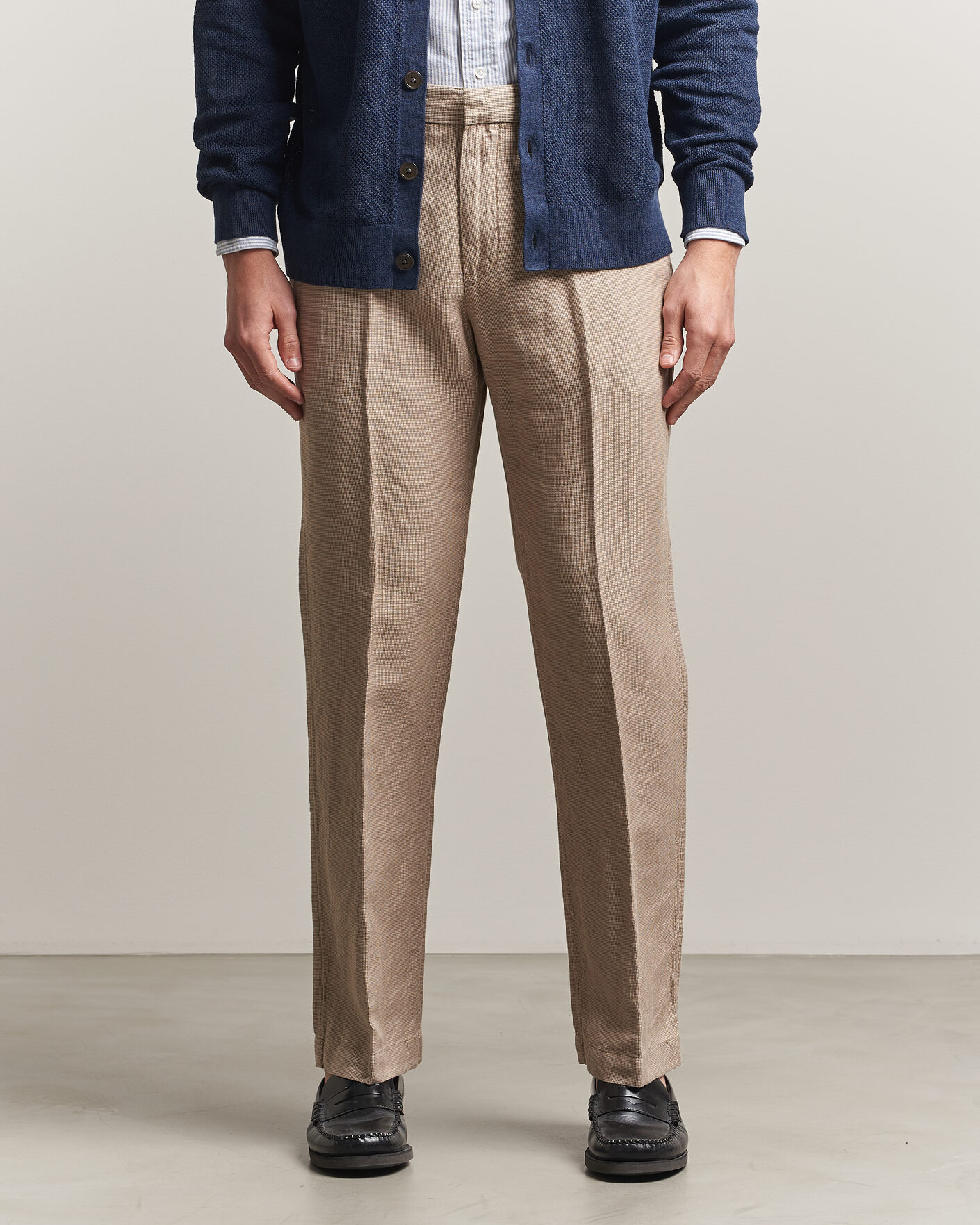 Herr | Byxor | Polo Ralph Lauren | Cotton Linen Pants Madison Tan Stone Grey