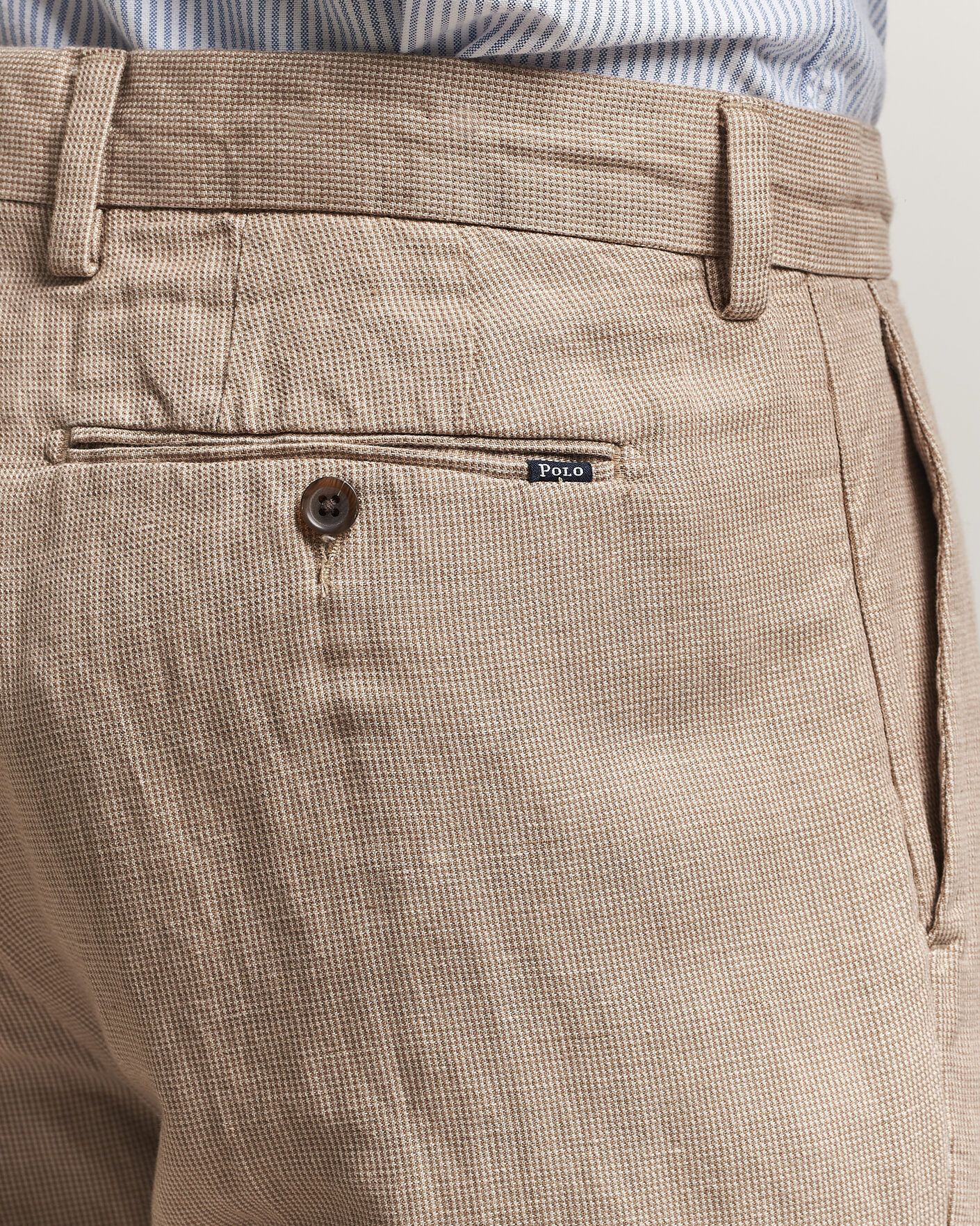 Herr | Byxor | Polo Ralph Lauren | Cotton Linen Pants Madison Tan Stone Grey
