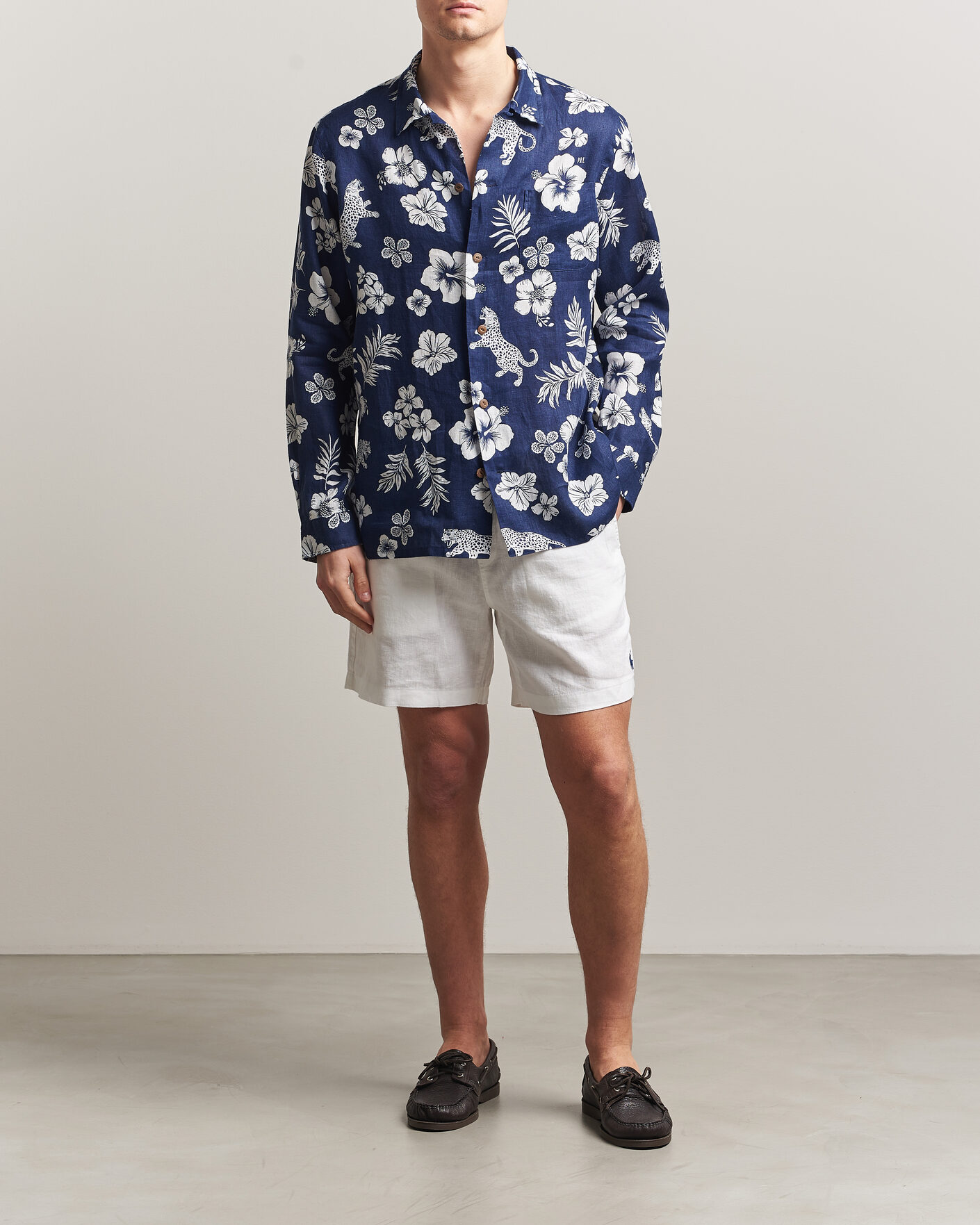 Herr | Shorts | Polo Ralph Lauren | Dyed Linen Shorts White