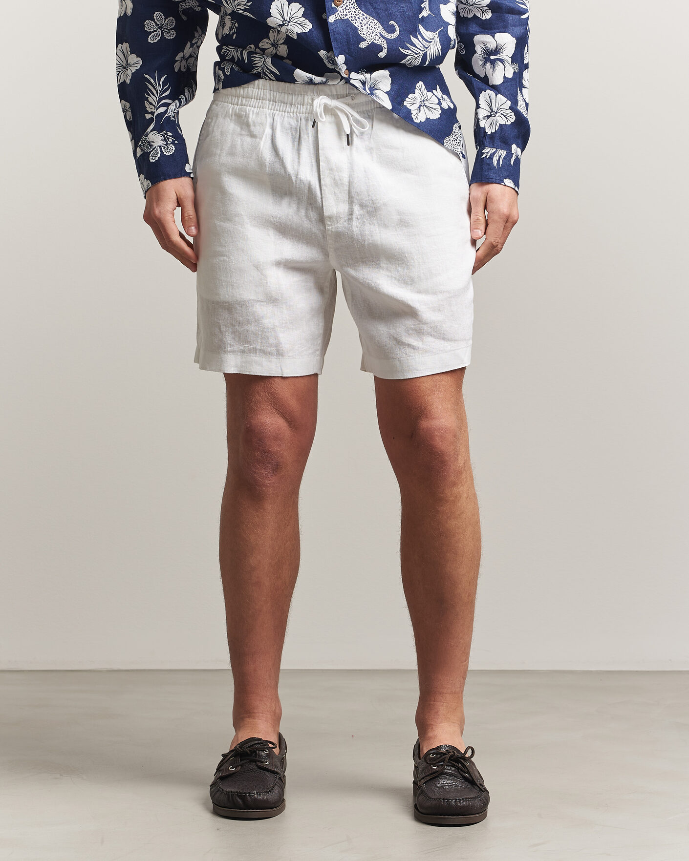 Herr | Shorts | Polo Ralph Lauren | Dyed Linen Shorts White