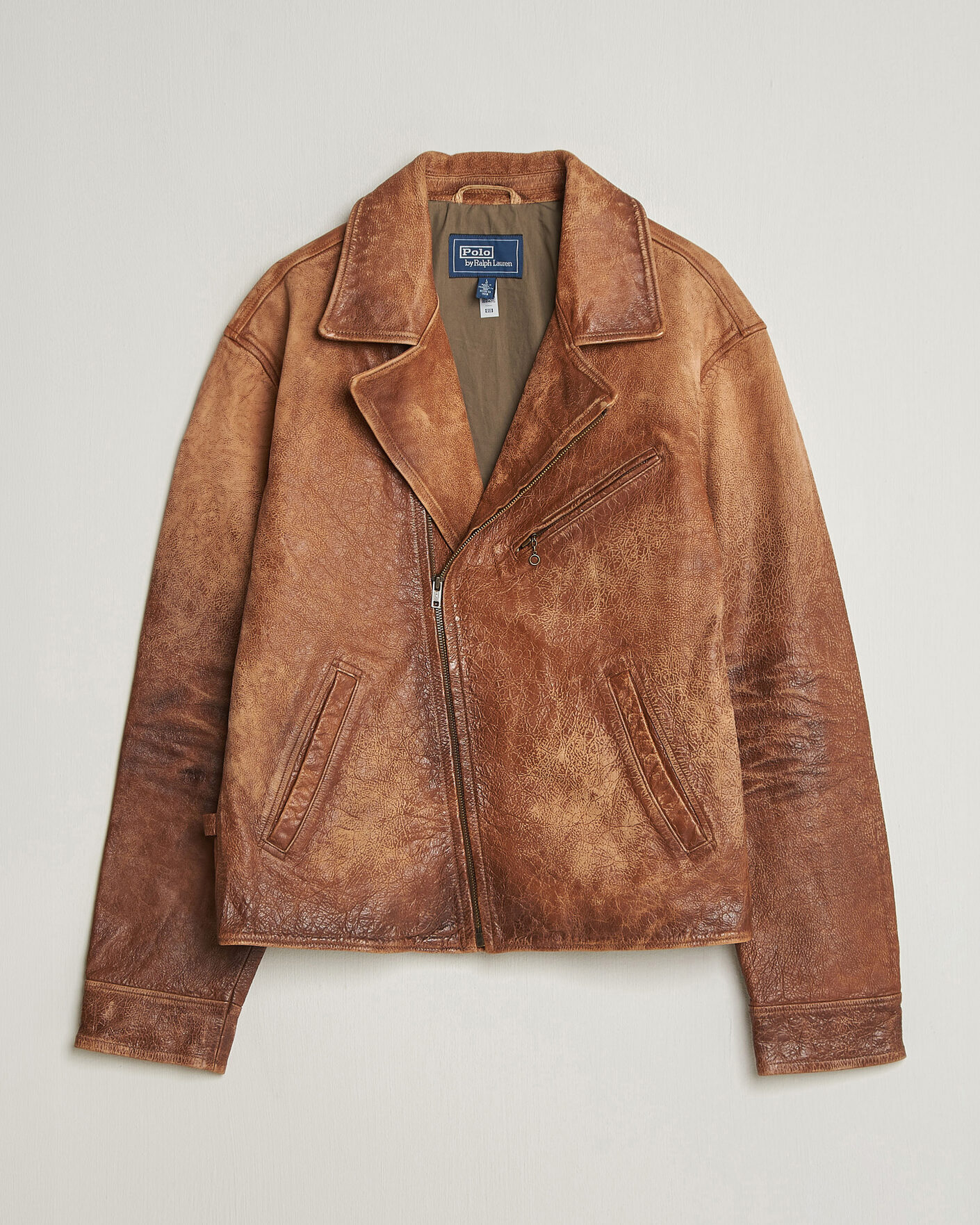 Herr | Jackor | Polo Ralph Lauren | Cow Leather Moto Jacket Brown