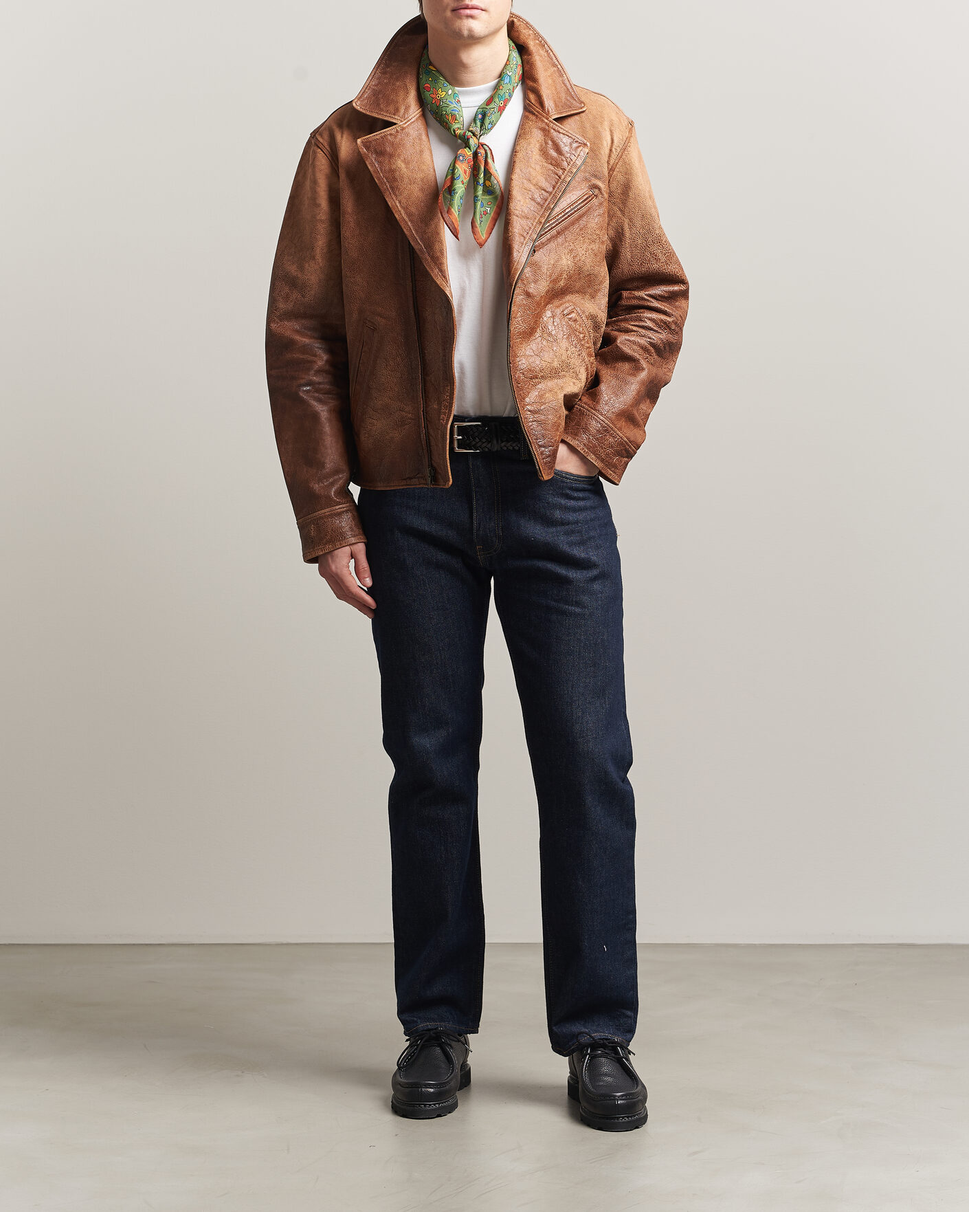 Herr | Jackor | Polo Ralph Lauren | Cow Leather Moto Jacket Brown