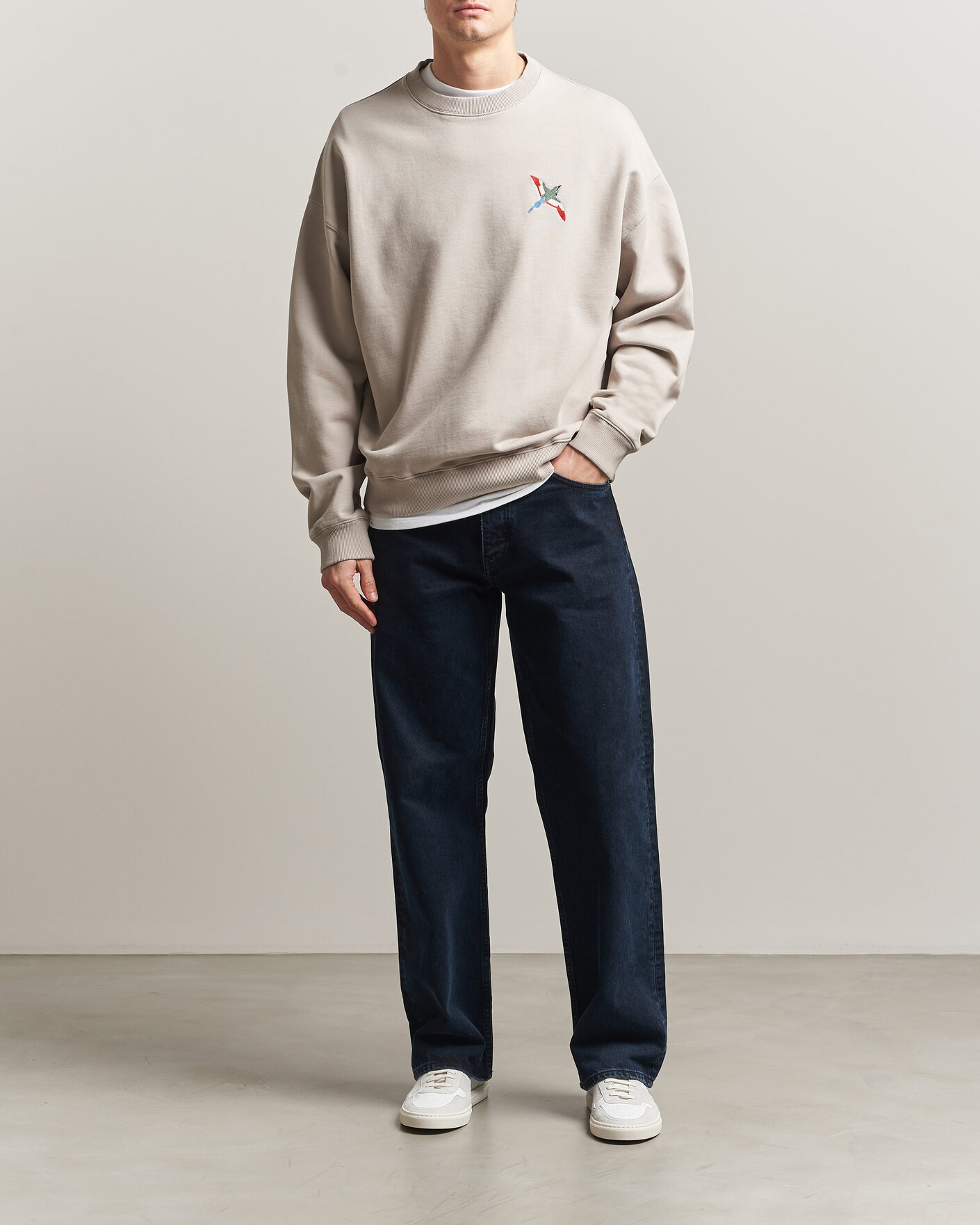 Herr | Tröjor | Axel Arigato | Micro Bee Bird Sweatshirt Stone