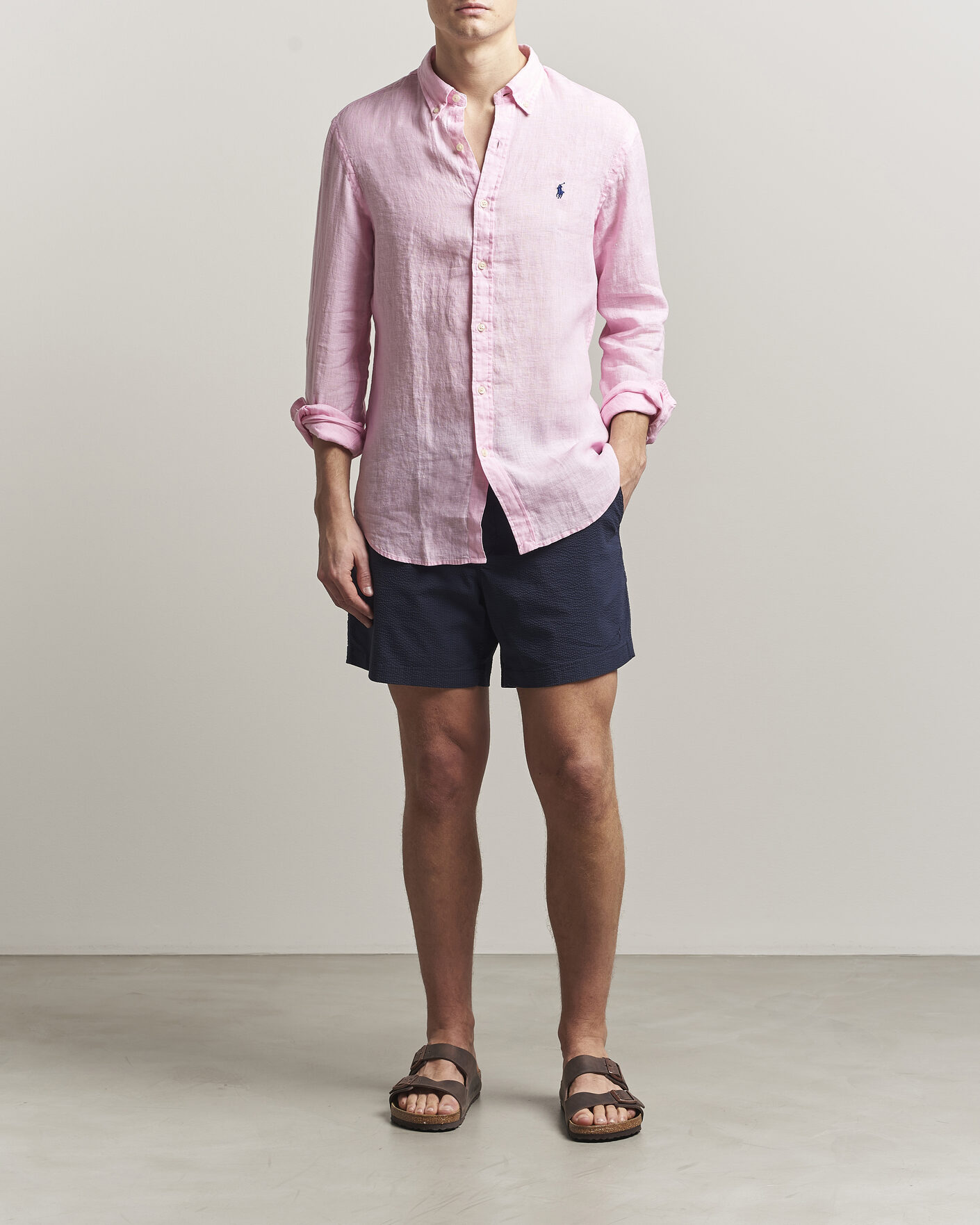 Herr | Skjortor | Polo Ralph Lauren | Slim Fit Linen Shirt Carmel Pink