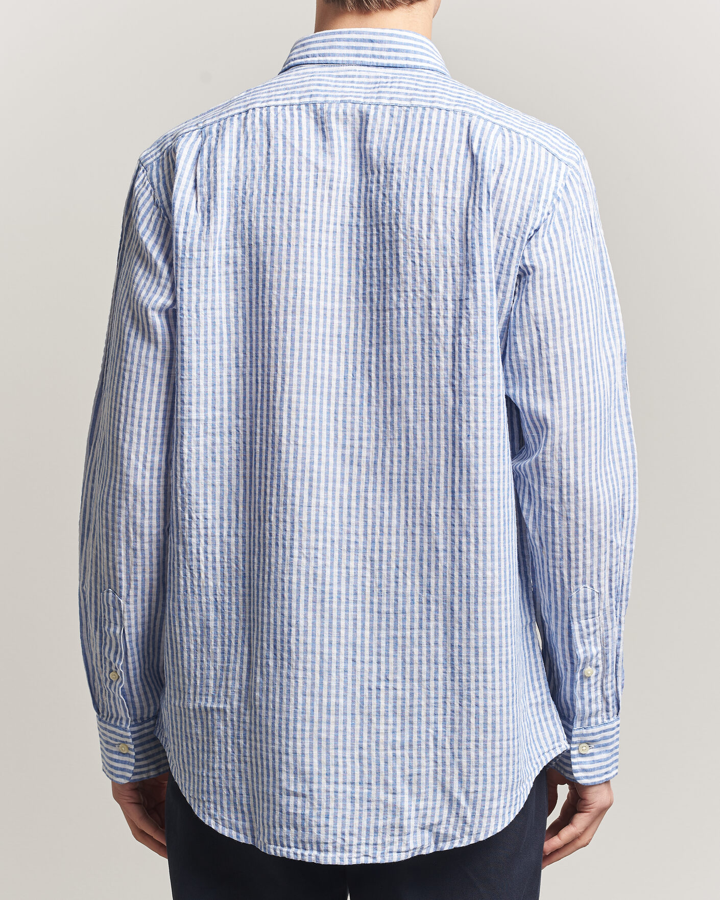 Herr | Skjortor | Polo Ralph Lauren | Cotton/Linen Seersucker Shirt Blue/White