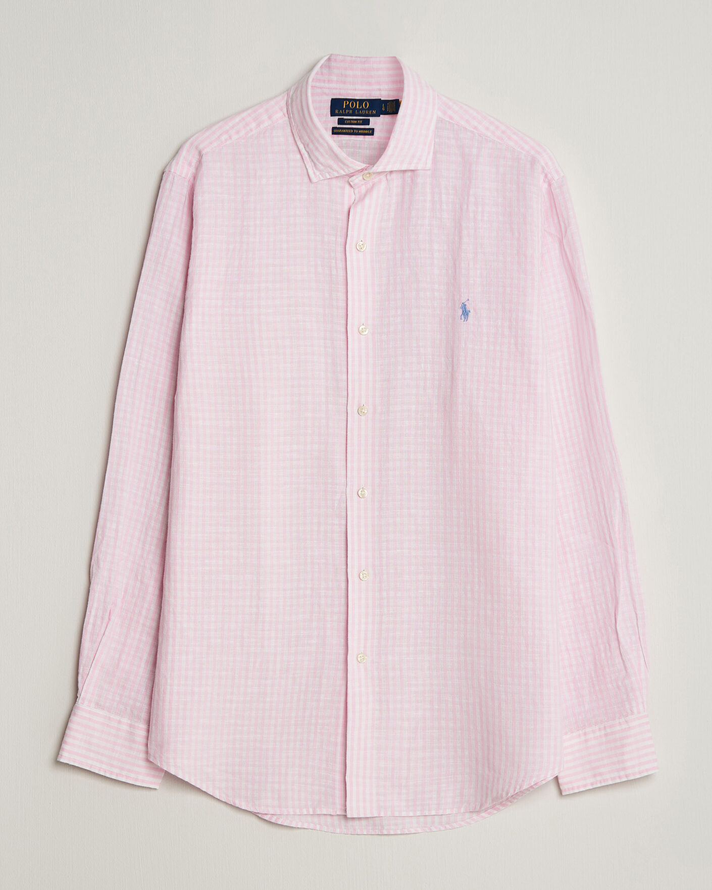 Herr | Skjortor | Polo Ralph Lauren | Cotton/Linen Seersucker Shirt Pink/White