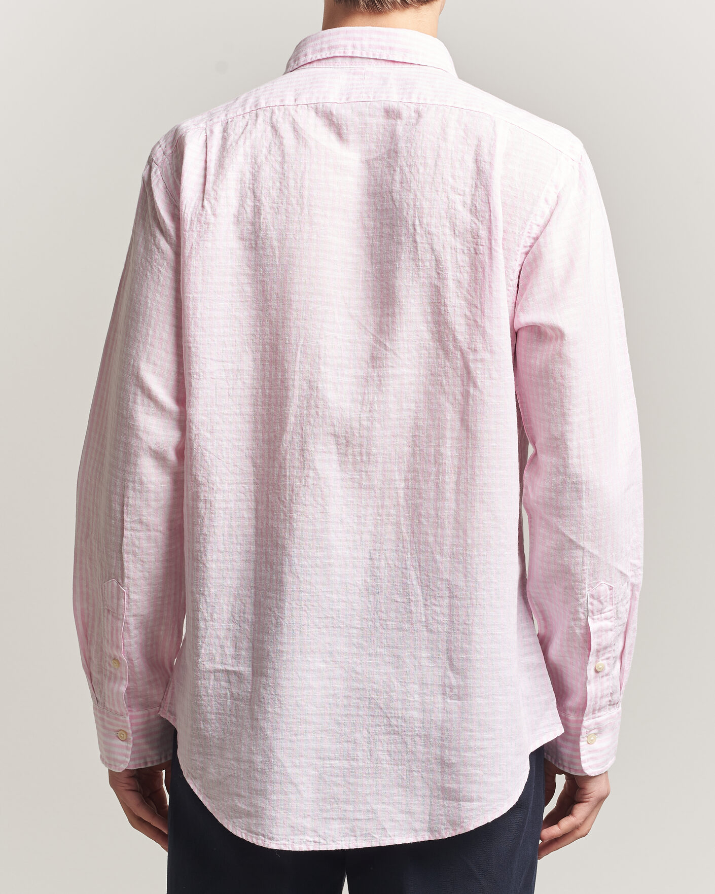 Herr | Skjortor | Polo Ralph Lauren | Cotton/Linen Seersucker Shirt Pink/White
